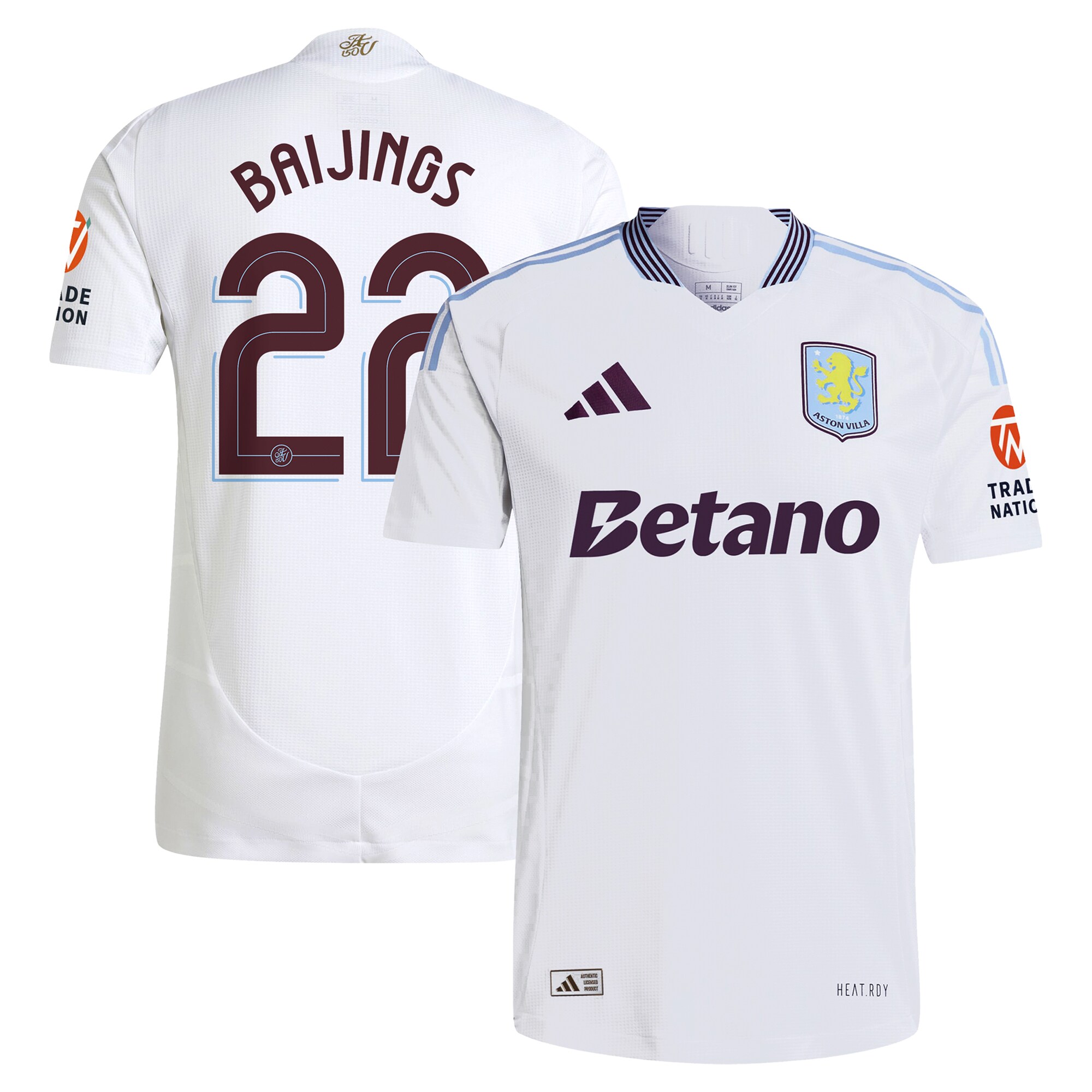 Aston Villa aston villa adidas away authentic shirt 2024-25 with baijings 22 cup printing Collection | AVFC Jerseys & Fan Gear