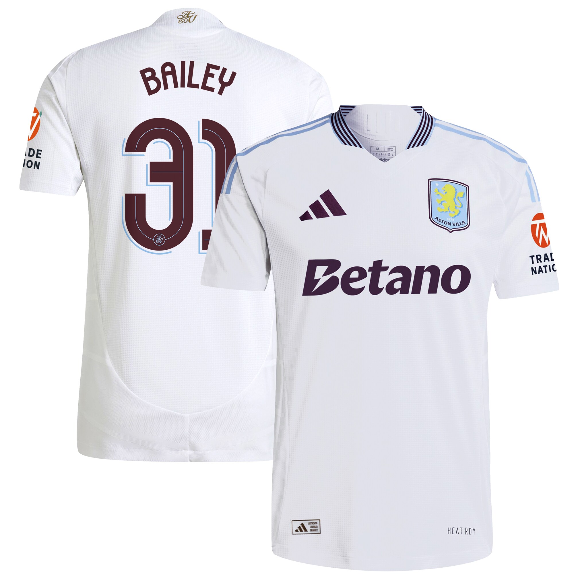 Aston Villa aston villa adidas away authentic shirt 2024-25 with bailey 31 cup printing Collection | AVFC Jerseys & Fan Gear