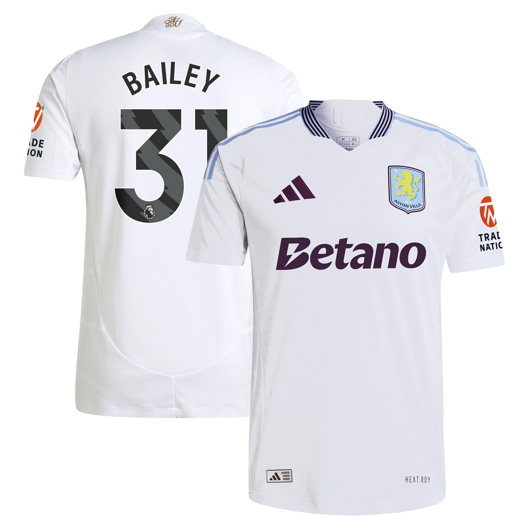 Aston Villa aston villa adidas away authentic shirt 2024-25 with bailey 31 printing Collection | AVFC Jerseys & Fan Gear