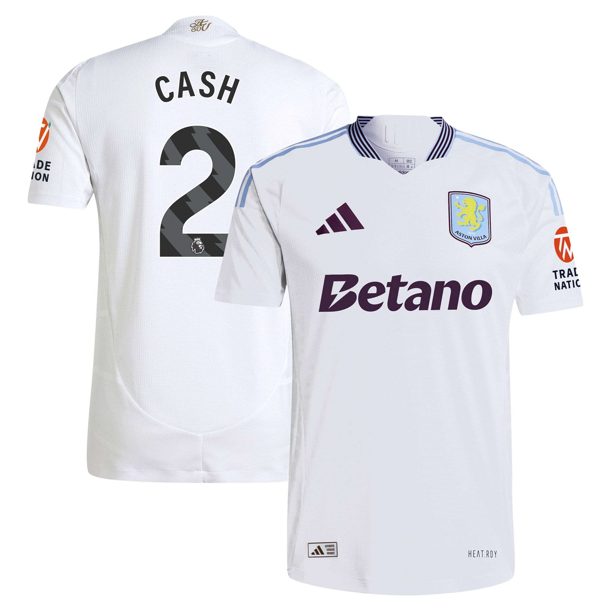 Aston Villa aston villa adidas away authentic shirt 2024-25 with cash 2 printing Collection | AVFC Jerseys & Fan Gear