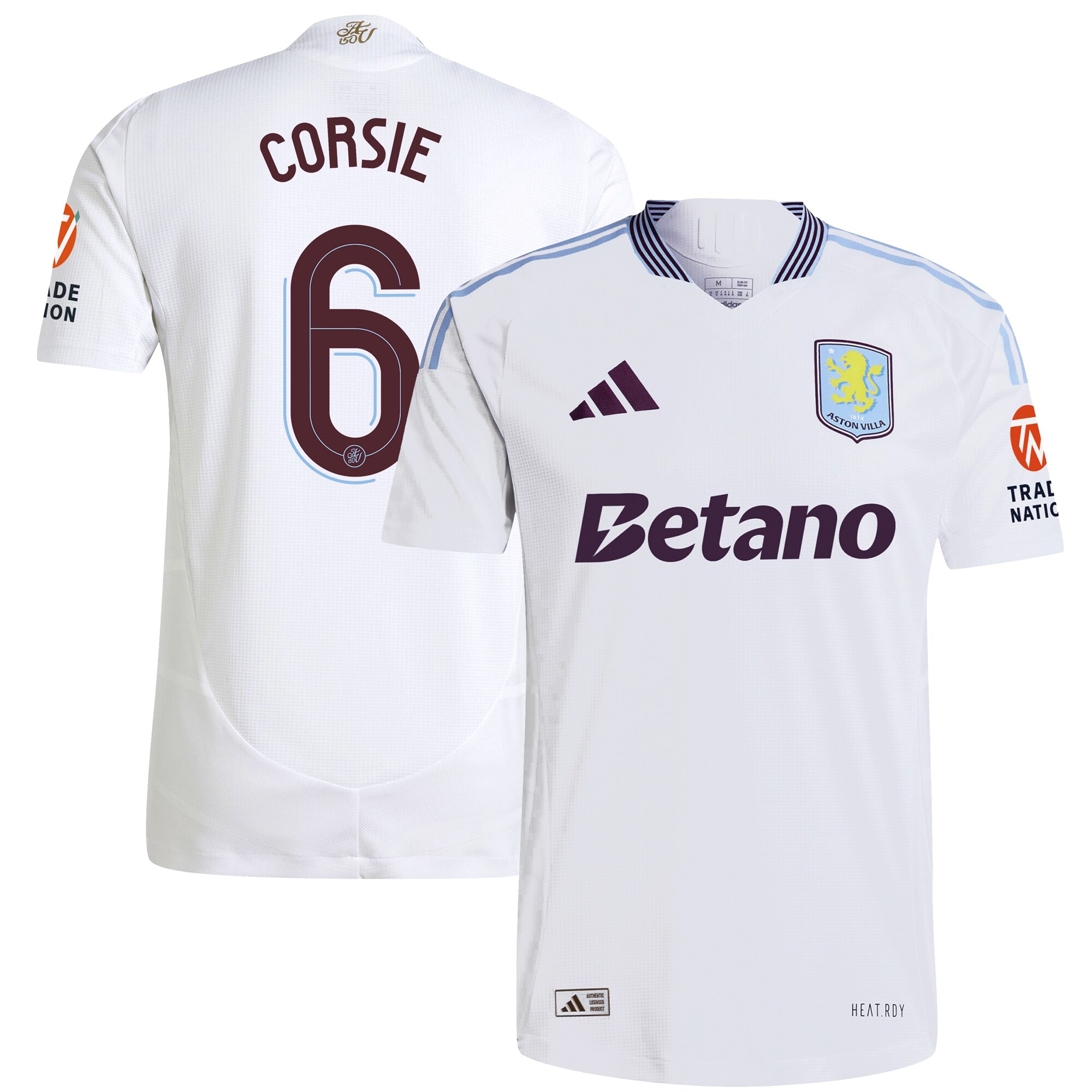 Aston Villa aston villa adidas away authentic shirt 2024-25 with corsie 6 cup printing Collection | AVFC Jerseys & Fan Gear