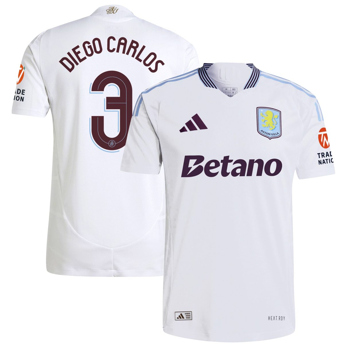 Aston Villa aston villa adidas away authentic shirt 2024-25 with diego carlos 3 cup printing Collection | AVFC Jerseys & Fan Gear