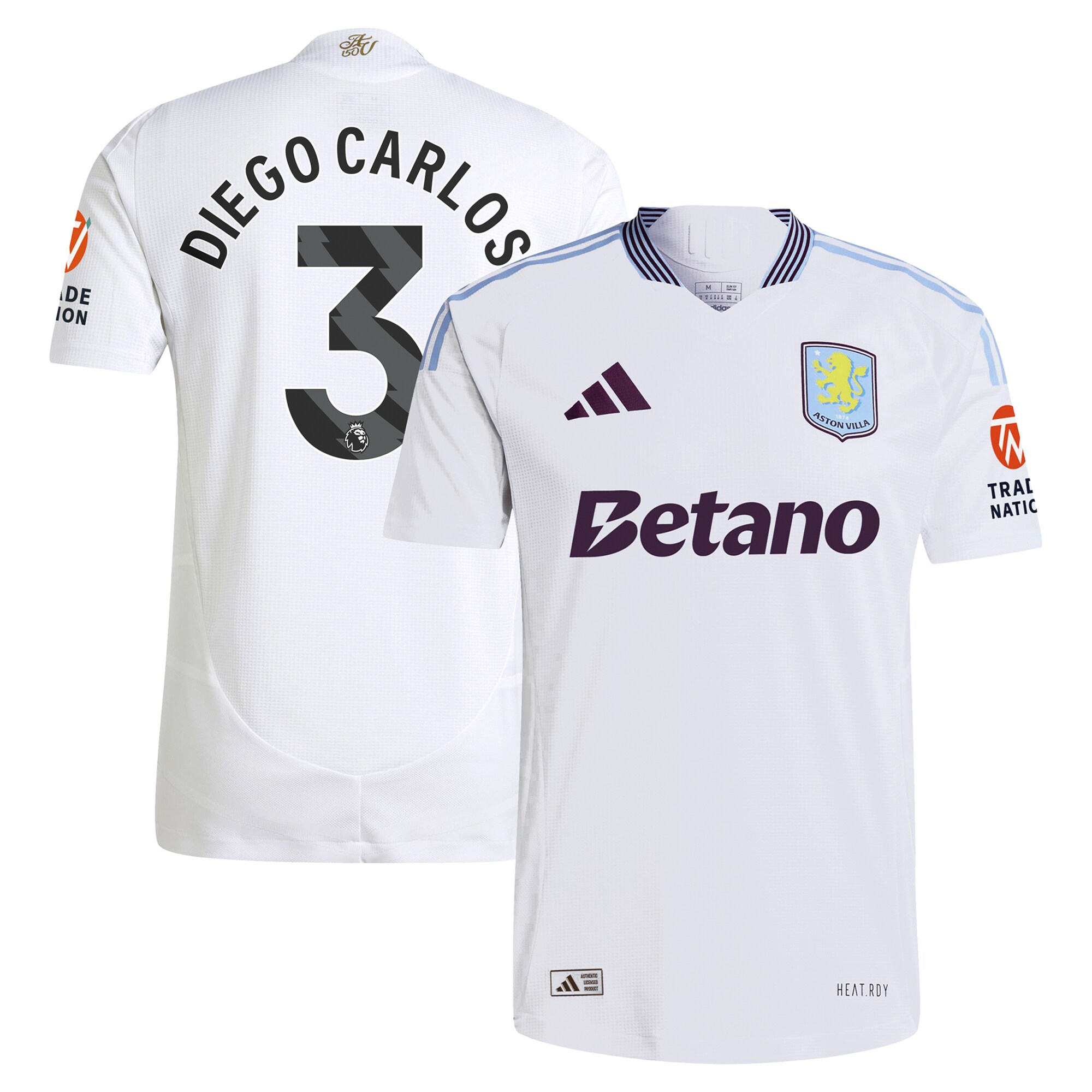 Aston Villa aston villa adidas away authentic shirt 2024-25 with diego carlos 3 printing Collection | AVFC Jerseys & Fan Gear