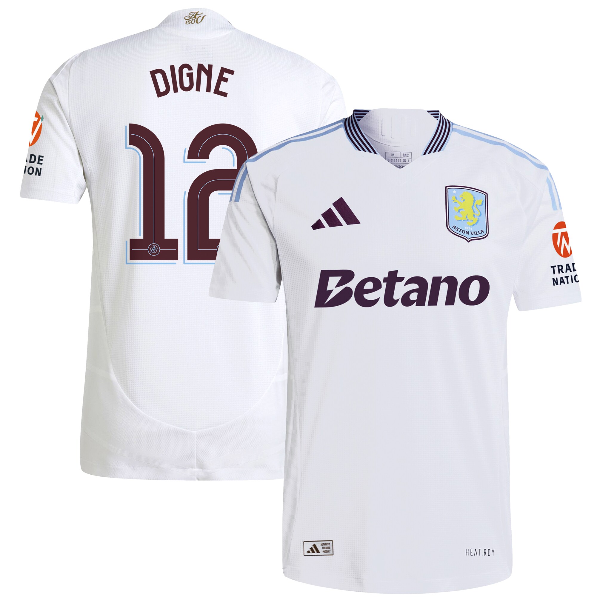 Aston Villa aston villa adidas away authentic shirt 2024-25 with digne 12 cup printing Collection | AVFC Jerseys & Fan Gear