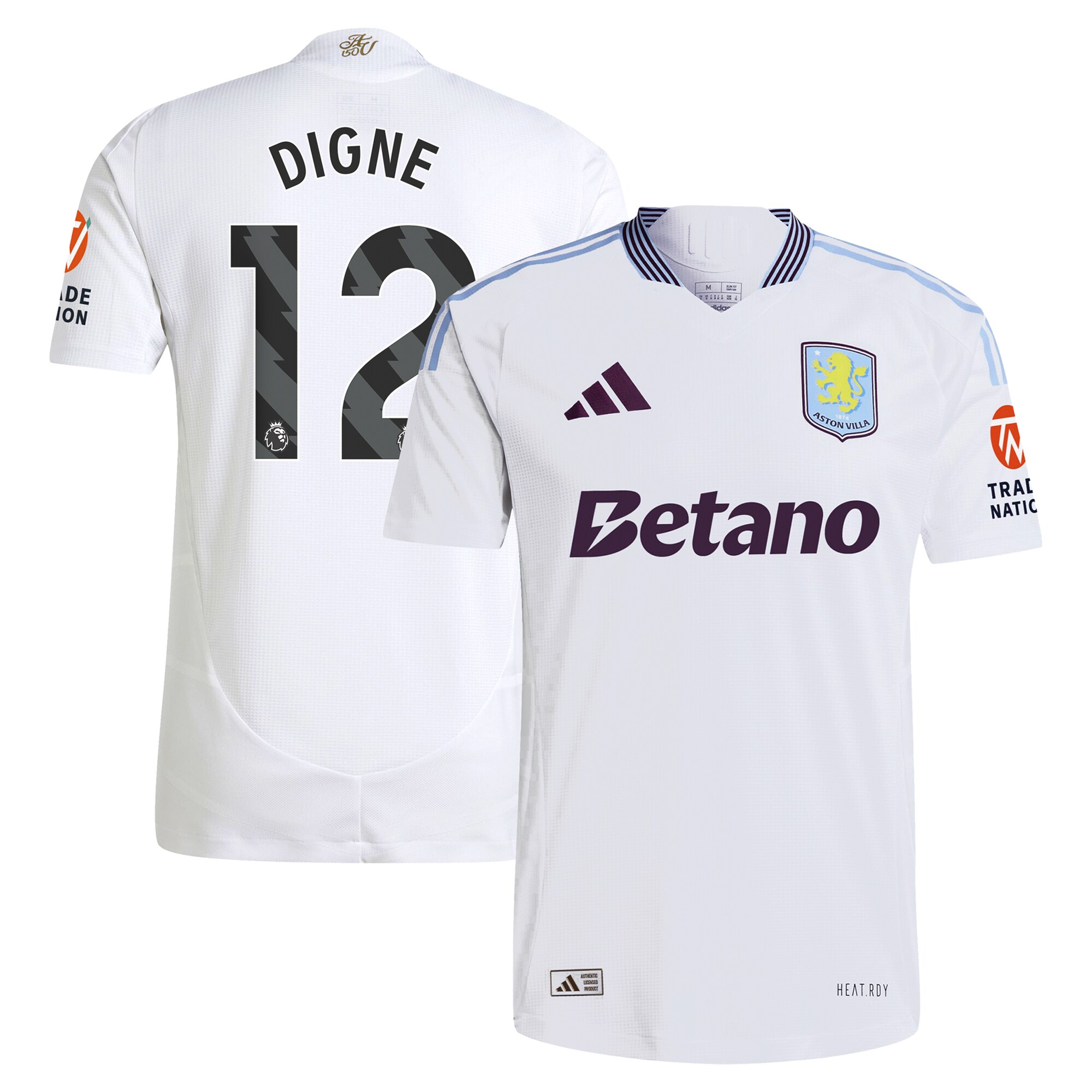 Aston Villa aston villa adidas away authentic shirt 2024-25 with digne 12 printing Collection | AVFC Jerseys & Fan Gear