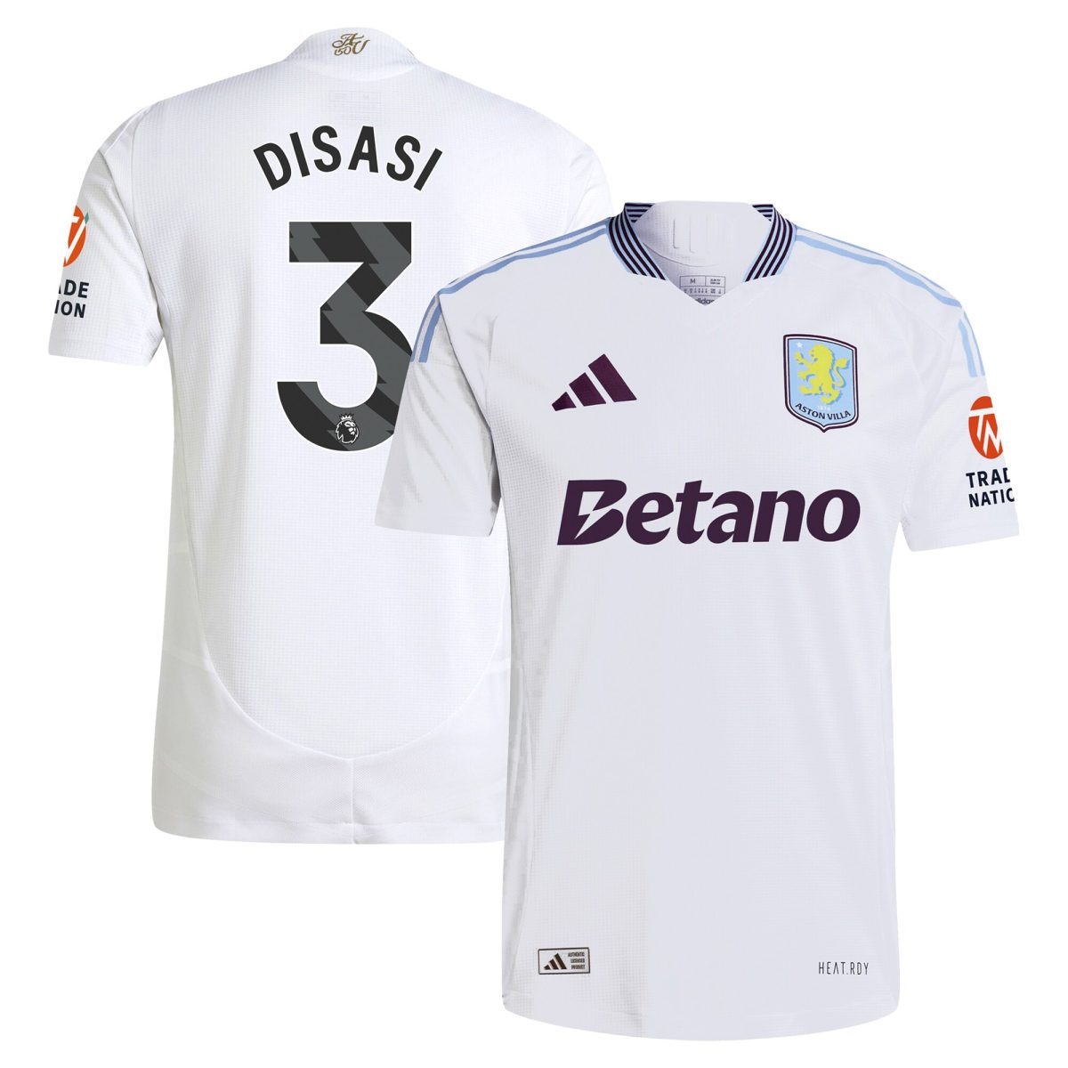Aston Villa aston villa adidas away authentic shirt 2024-25 with disasi 3 printing Collection | AVFC Jerseys & Fan Gear