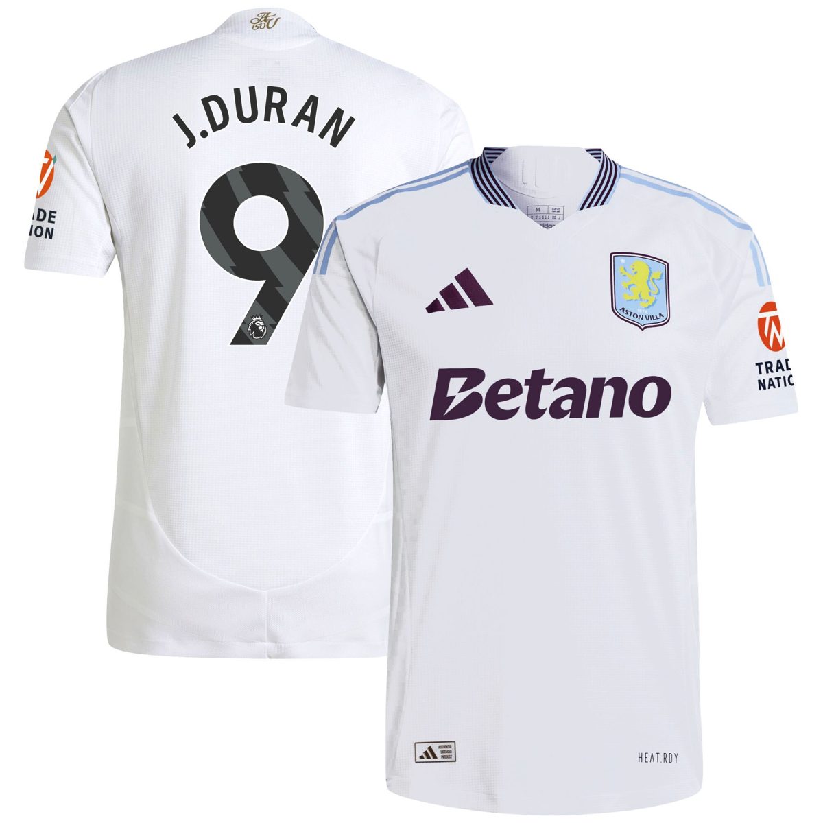 Aston Villa aston villa adidas away authentic shirt 2024-25 with j.duran 9 printing Collection | AVFC Jerseys & Fan Gear
