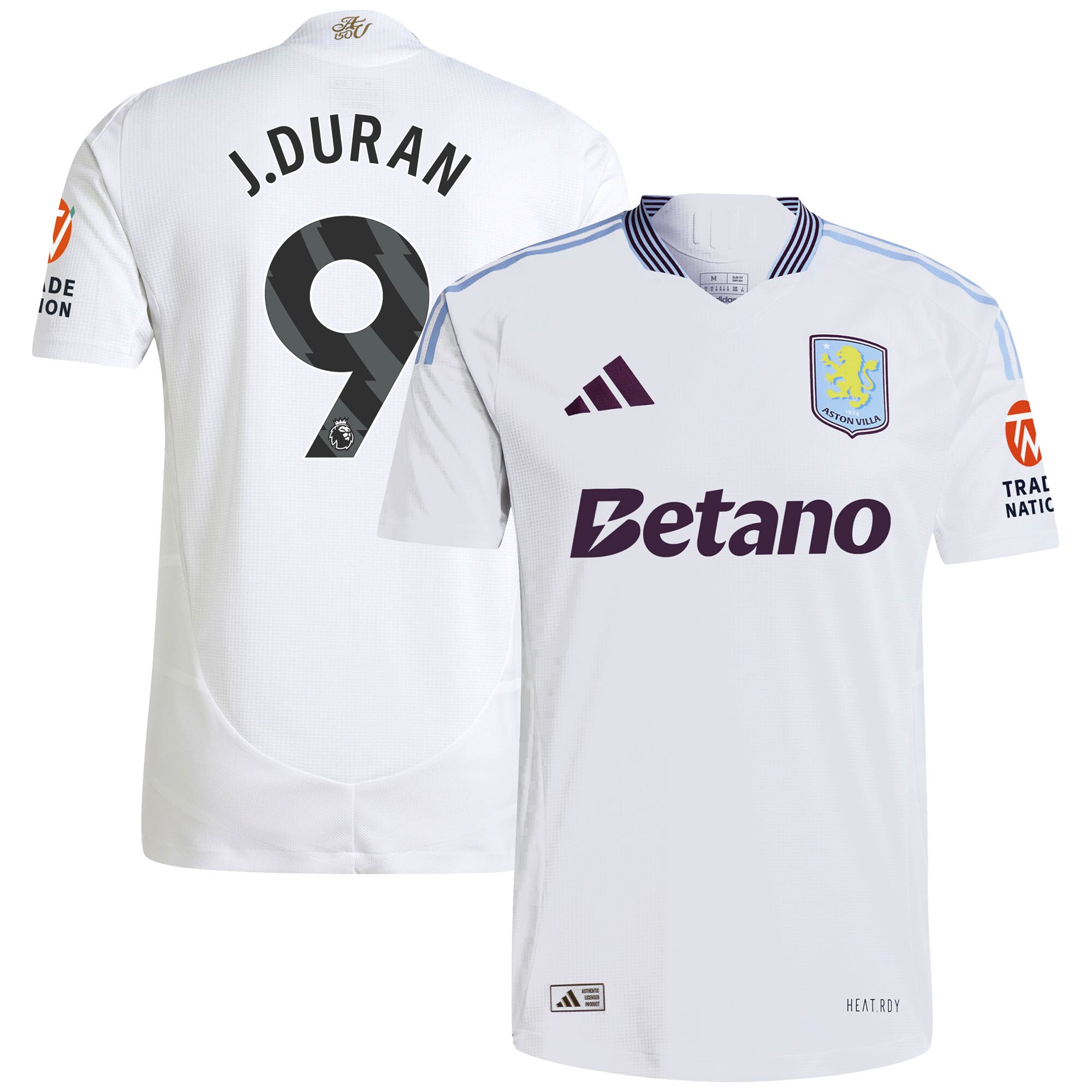 Aston Villa aston villa adidas away authentic shirt 2024-25 with j.duran 9 printing Collection | AVFC Jerseys & Fan Gear
