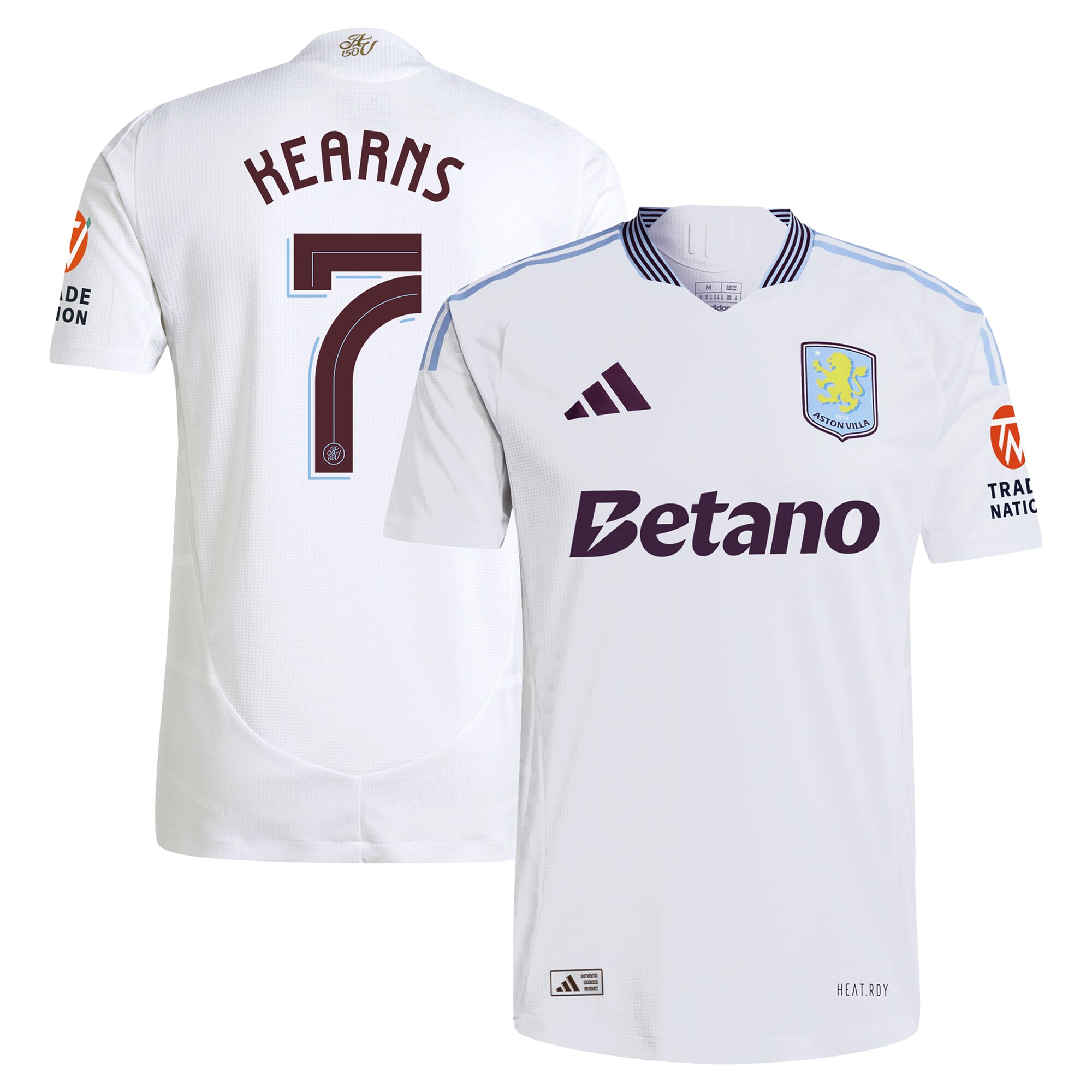 Aston Villa aston villa adidas away authentic shirt 2024-25 with kearns 7 cup printing Collection | AVFC Jerseys & Fan Gear