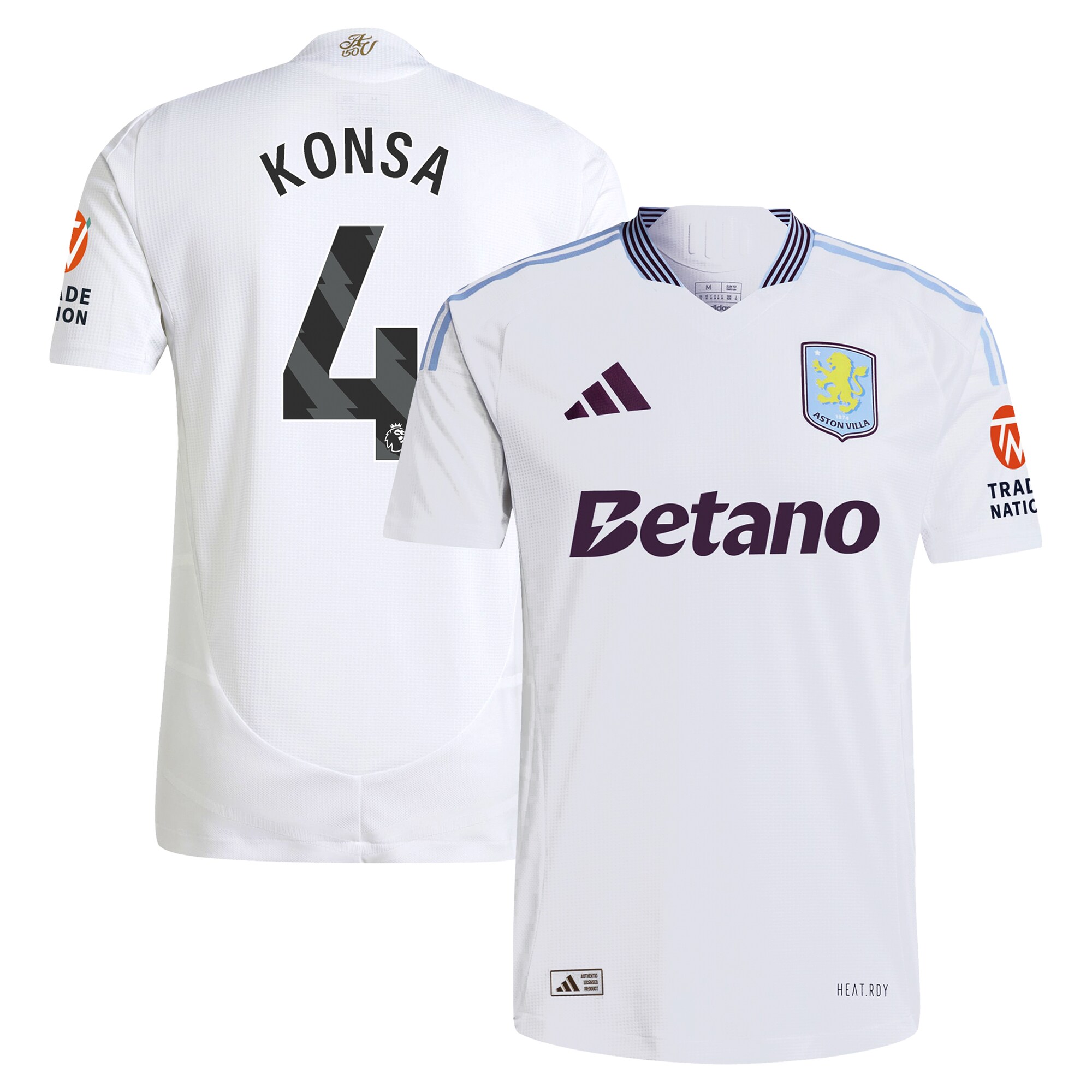 Aston Villa aston villa adidas away authentic shirt 2024-25 with konsa 4 printing Collection | AVFC Jerseys & Fan Gear