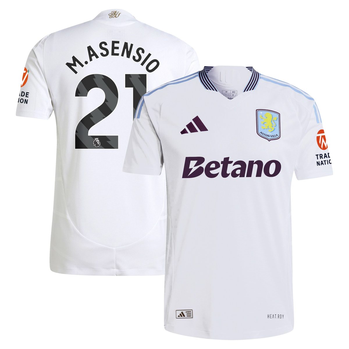 Aston Villa aston villa adidas away authentic shirt 2024-25 with m.asensio 21 printing Collection | AVFC Jerseys & Fan Gear