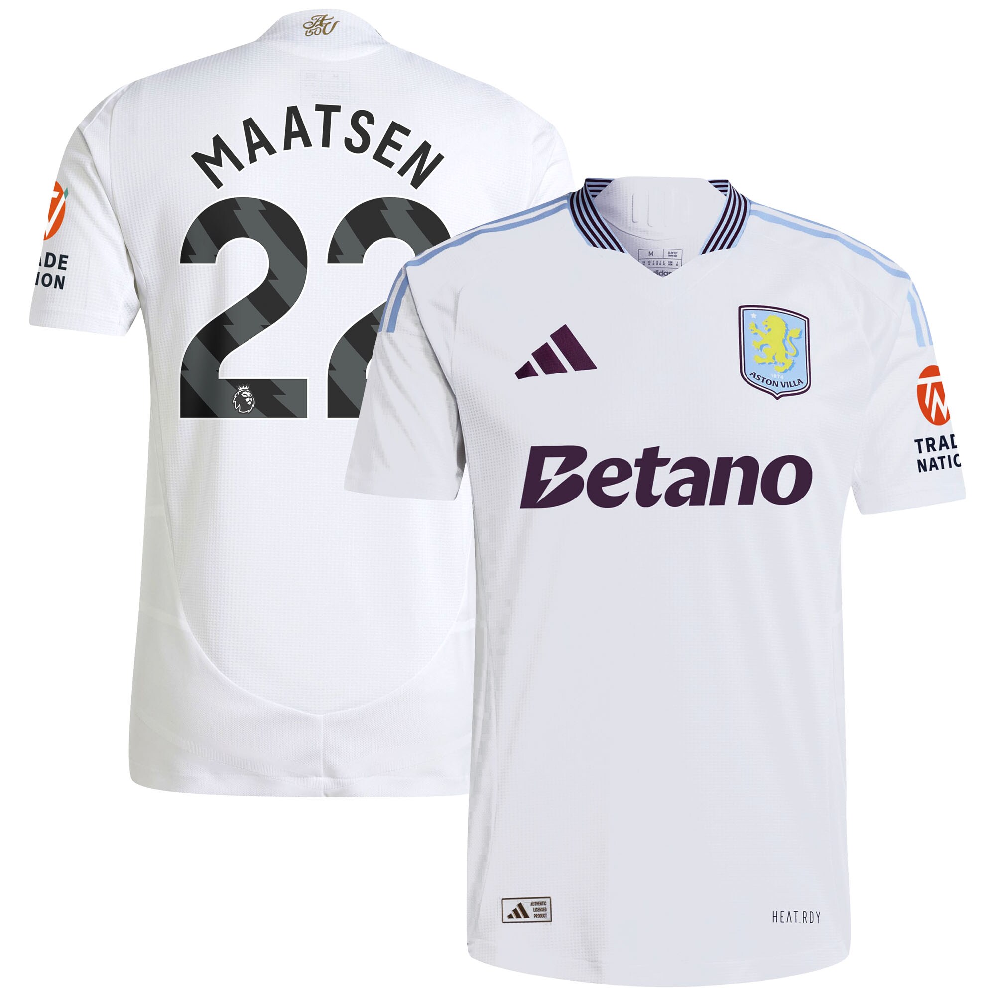 Aston Villa aston villa adidas away authentic shirt 2024-25 with maatsen 22 printing Collection | AVFC Jerseys & Fan Gear