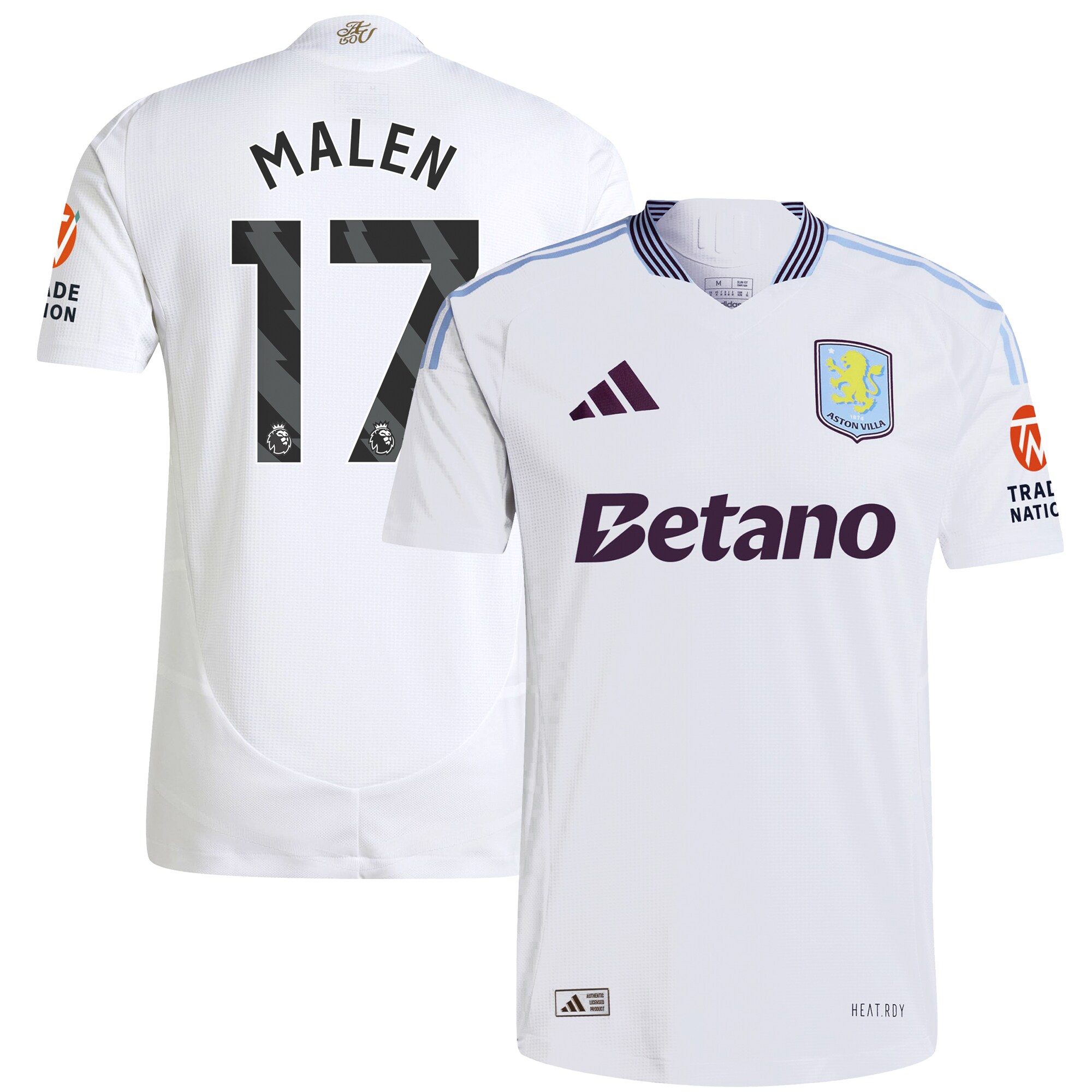 Aston Villa aston villa adidas away authentic shirt 2024-25 with malen 17 printing Collection | AVFC Jerseys & Fan Gear