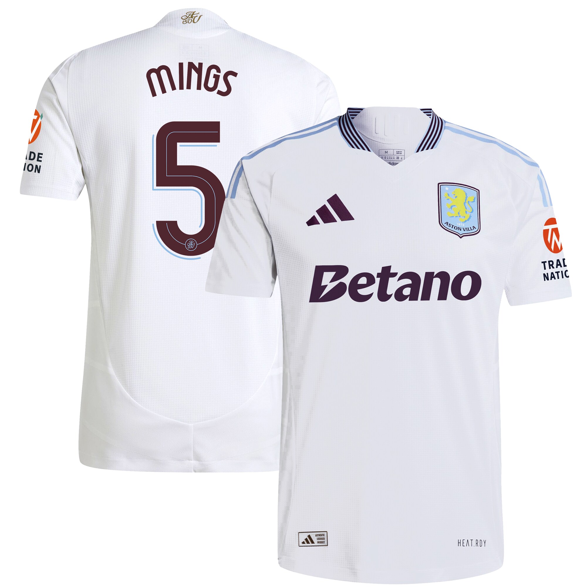 Aston Villa aston villa adidas away authentic shirt 2024-25 with mings 5 cup printing Collection | AVFC Jerseys & Fan Gear