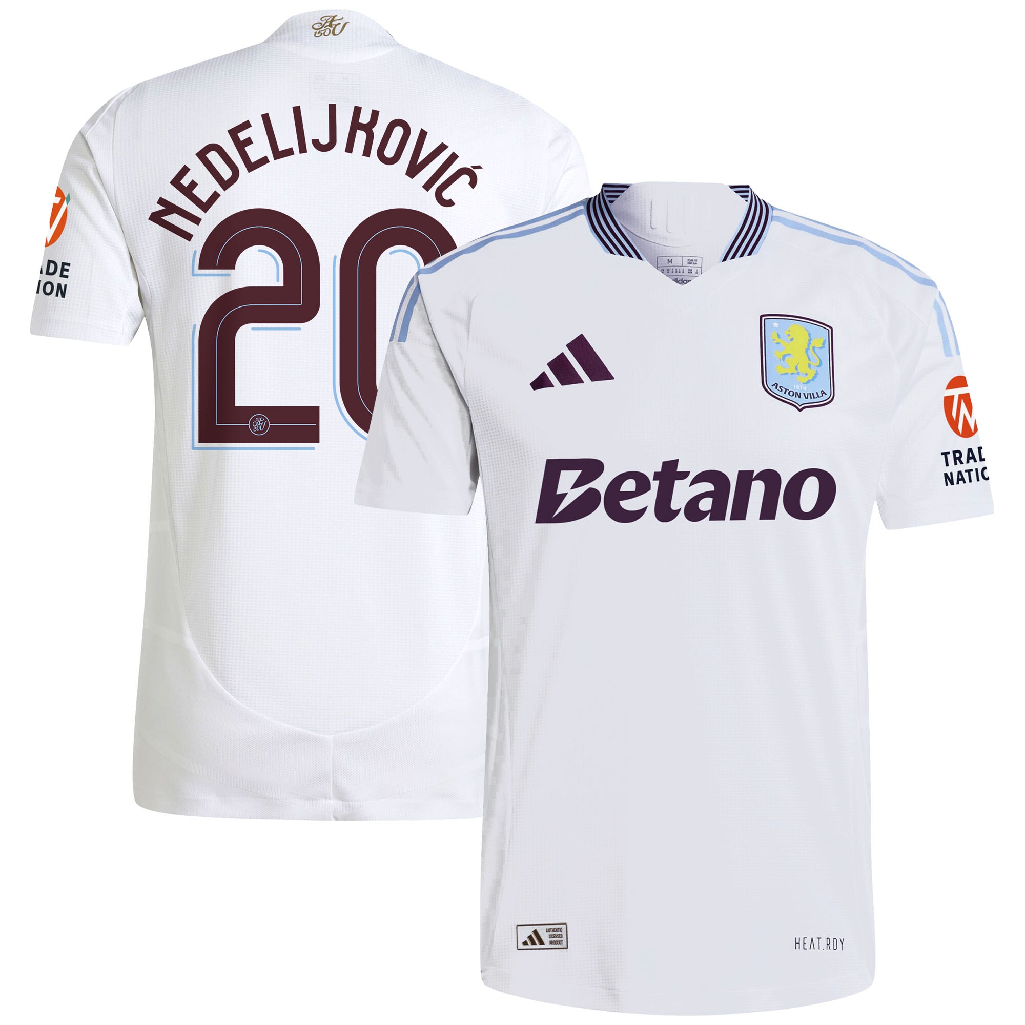 Aston Villa aston villa adidas away authentic shirt 2024-25 with nedeljković 20 cup printing Collection | AVFC Jerseys & Fan Gear