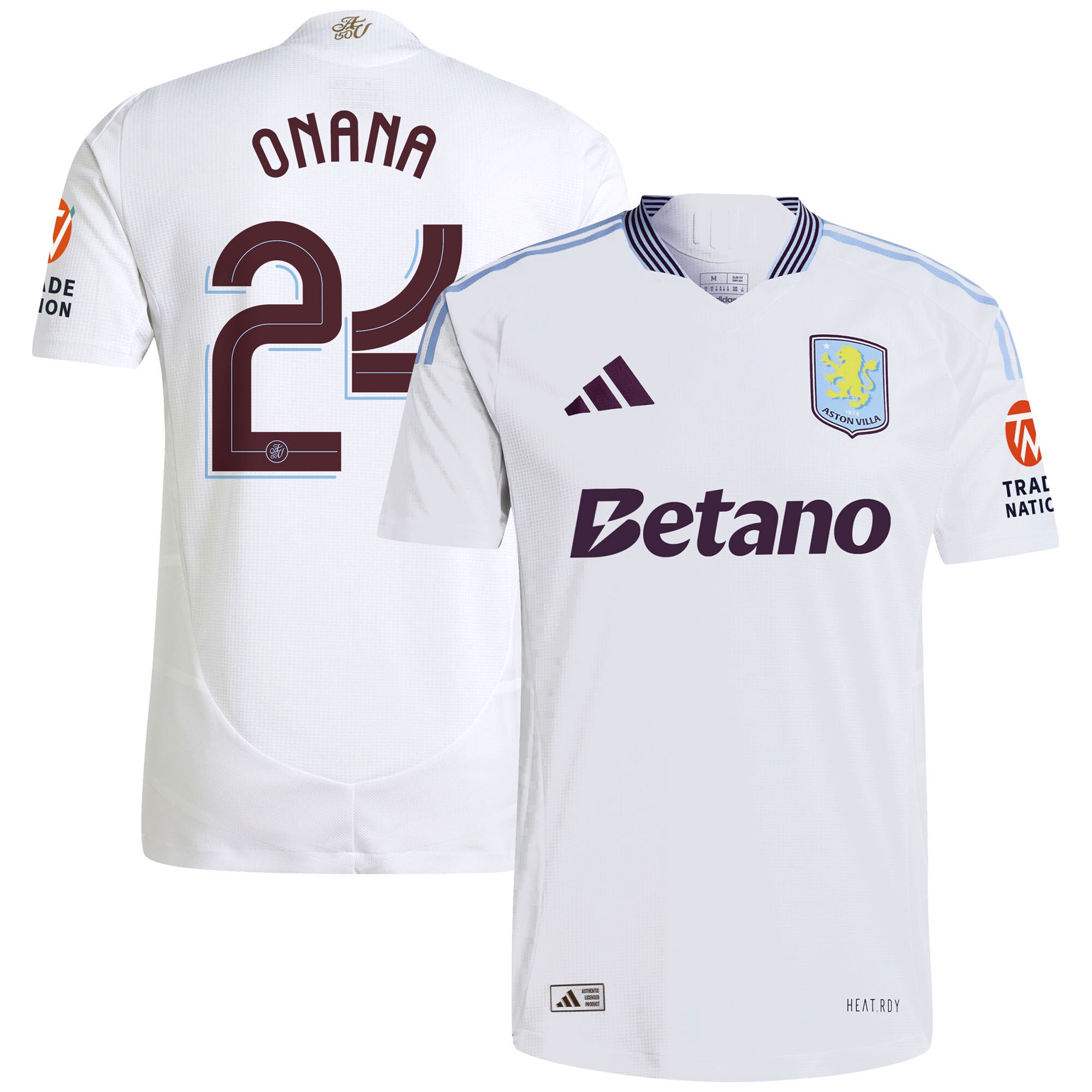 Aston Villa aston villa adidas away authentic shirt 2024-25 with onana 24 cup printing Collection | AVFC Jerseys & Fan Gear