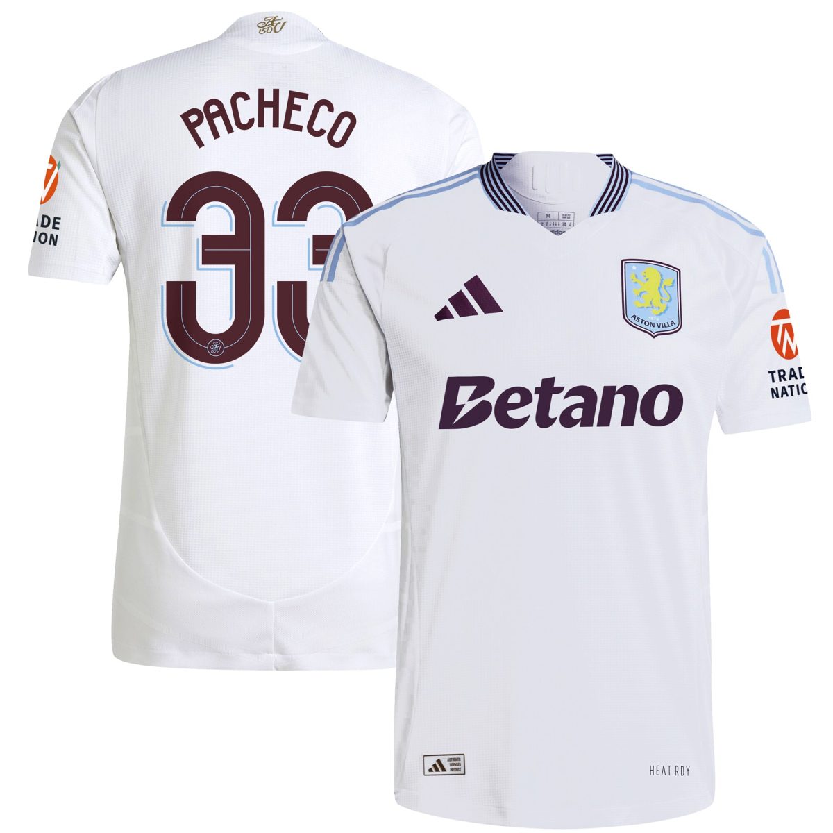 Aston Villa aston villa adidas away authentic shirt 2024-25 with pacheco 33 cup printing Collection | AVFC Jerseys & Fan Gear