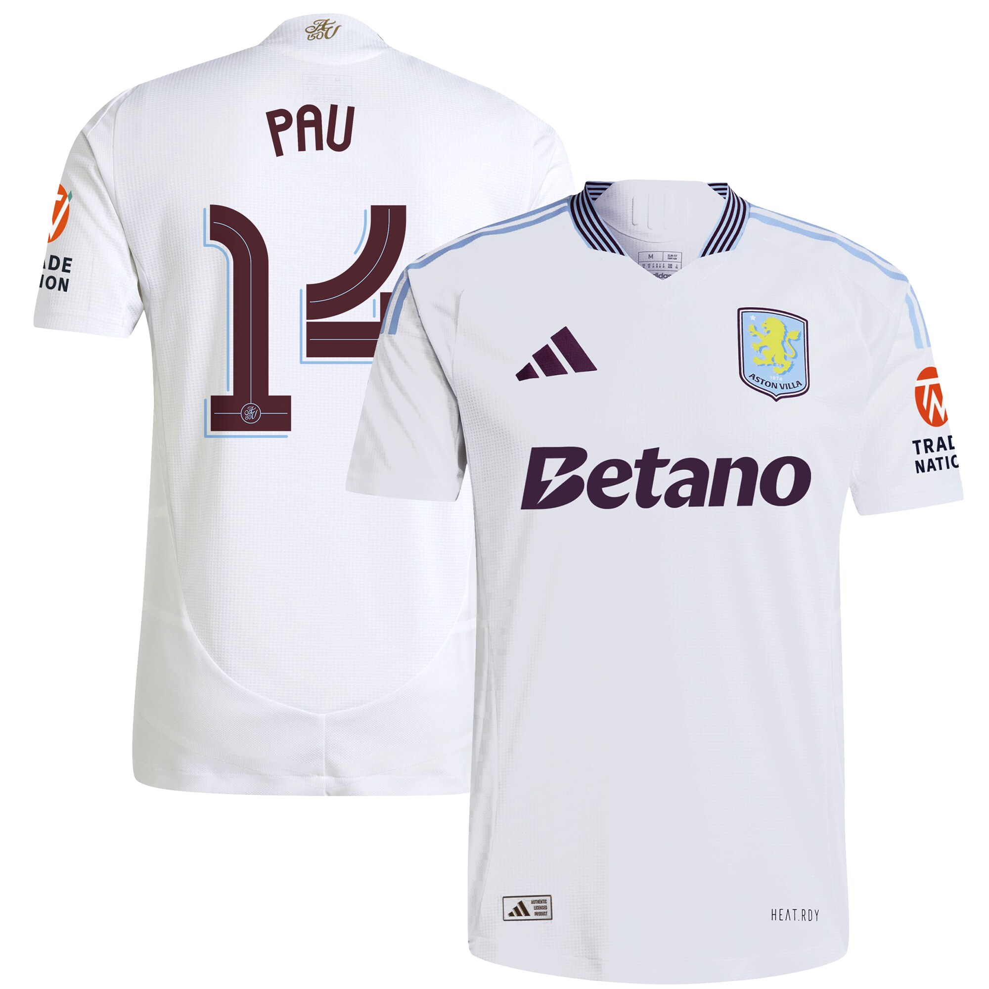 Aston Villa aston villa adidas away authentic shirt 2024-25 with pau 14 cup printing Collection | AVFC Jerseys & Fan Gear