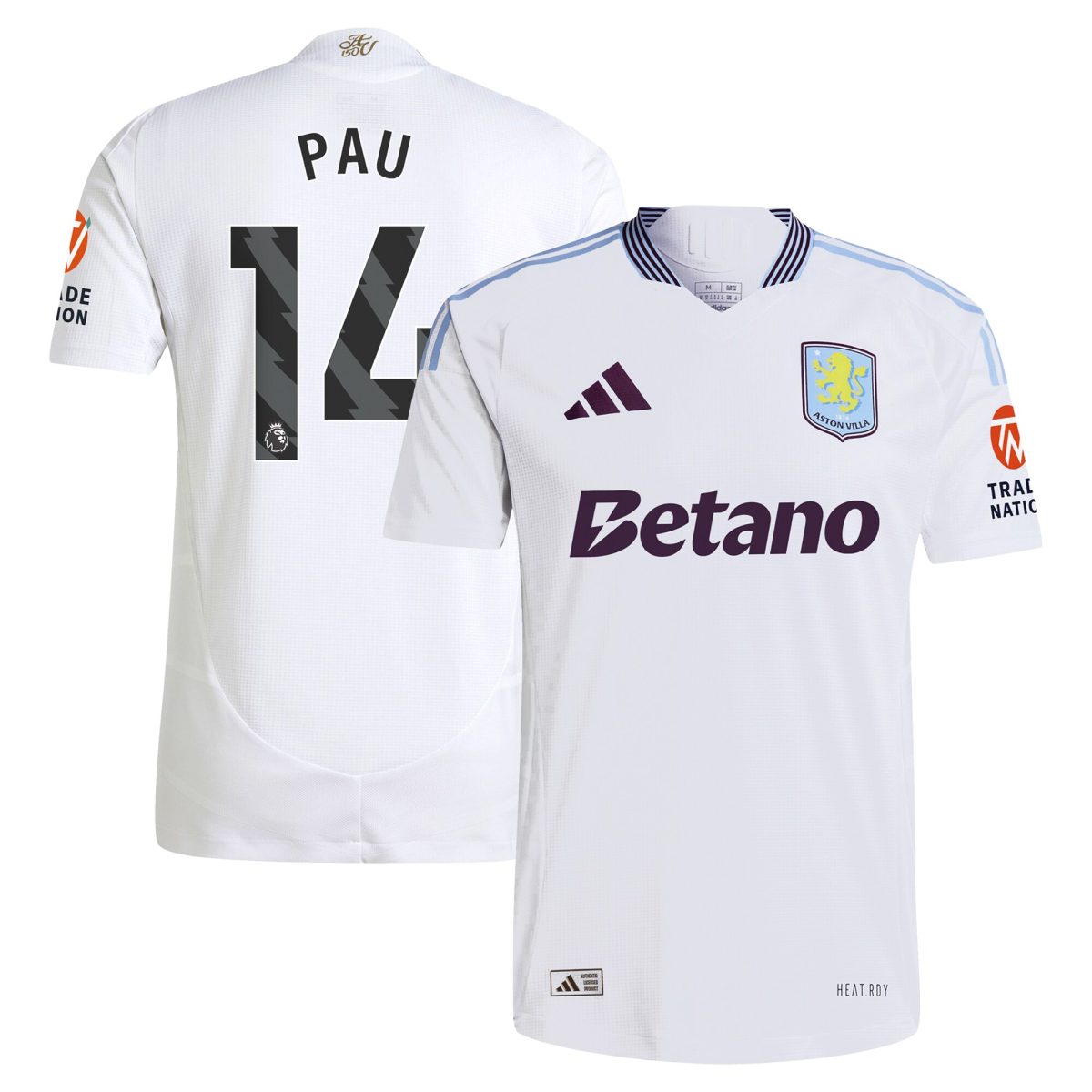 Aston Villa aston villa adidas away authentic shirt 2024-25 with pau 14 printing Collection | AVFC Jerseys & Fan Gear
