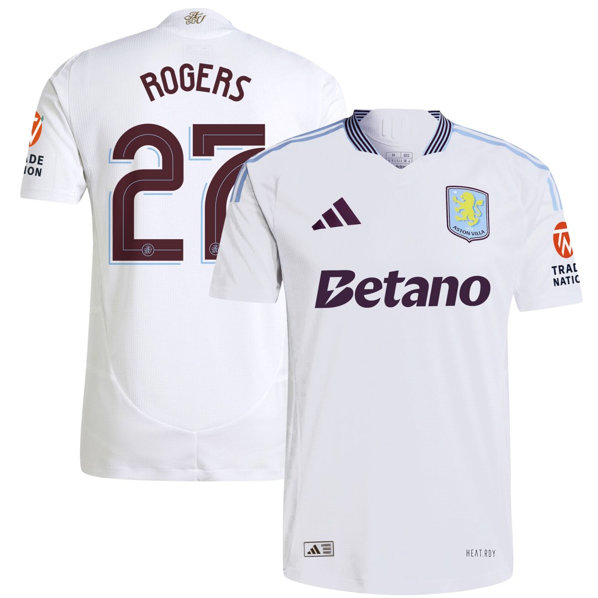 Aston Villa aston villa adidas away authentic shirt 2024-25 with rogers 27 cup printing Collection | AVFC Jerseys & Fan Gear