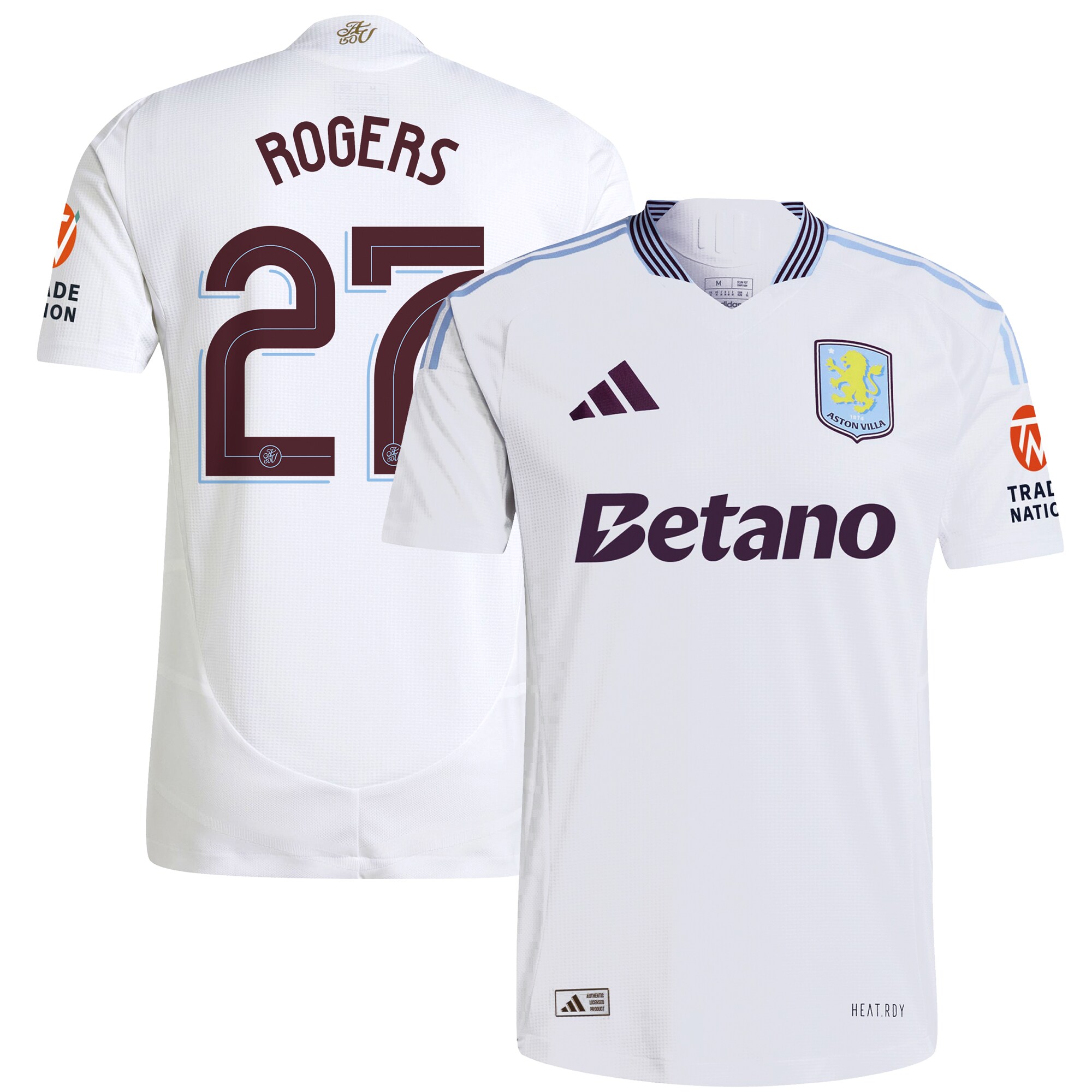Aston Villa aston villa adidas away authentic shirt 2024-25 with rogers 27 cup printing Collection | AVFC Jerseys & Fan Gear