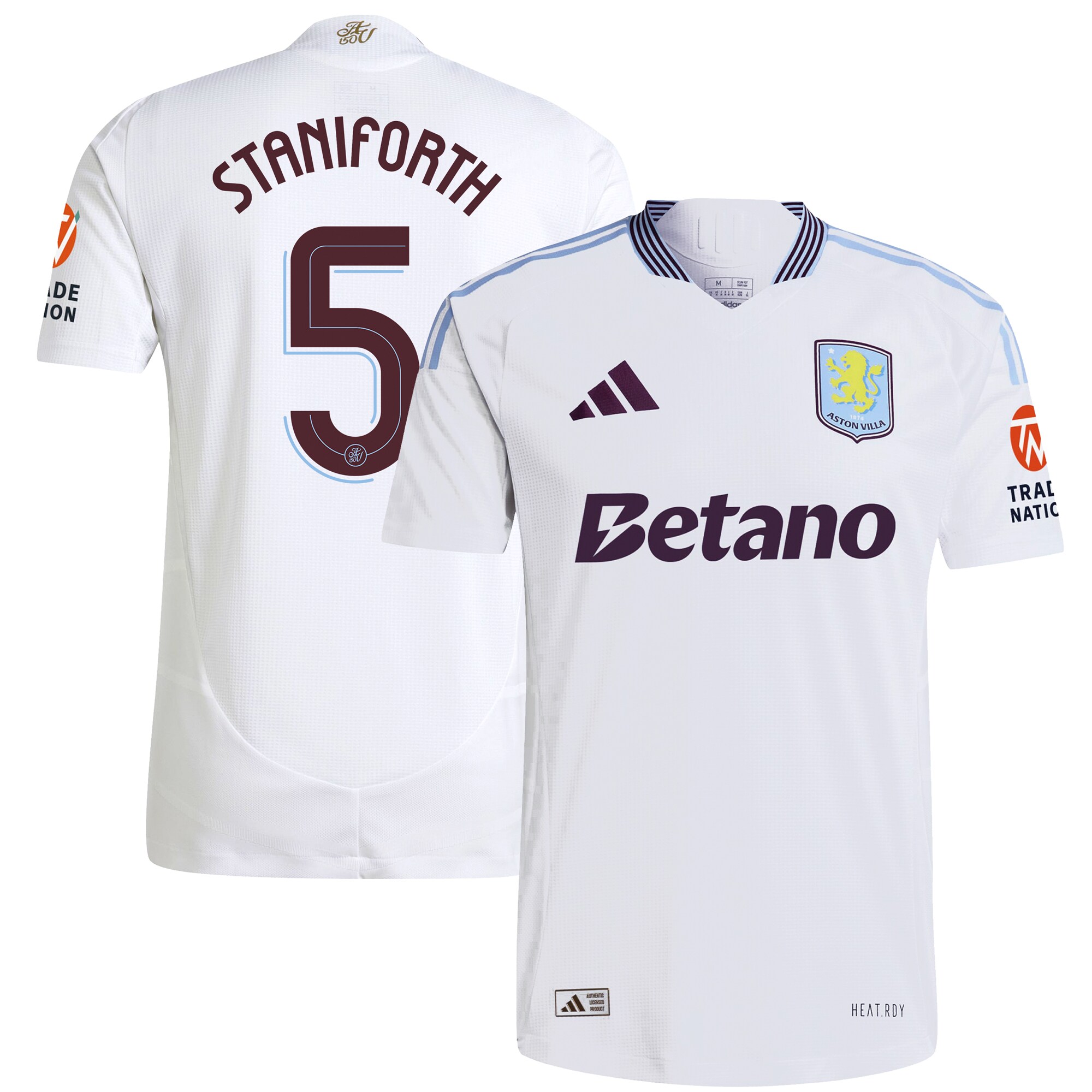 Aston Villa aston villa adidas away authentic shirt 2024-25 with staniforth 5 cup printing Collection | AVFC Jerseys & Fan Gear