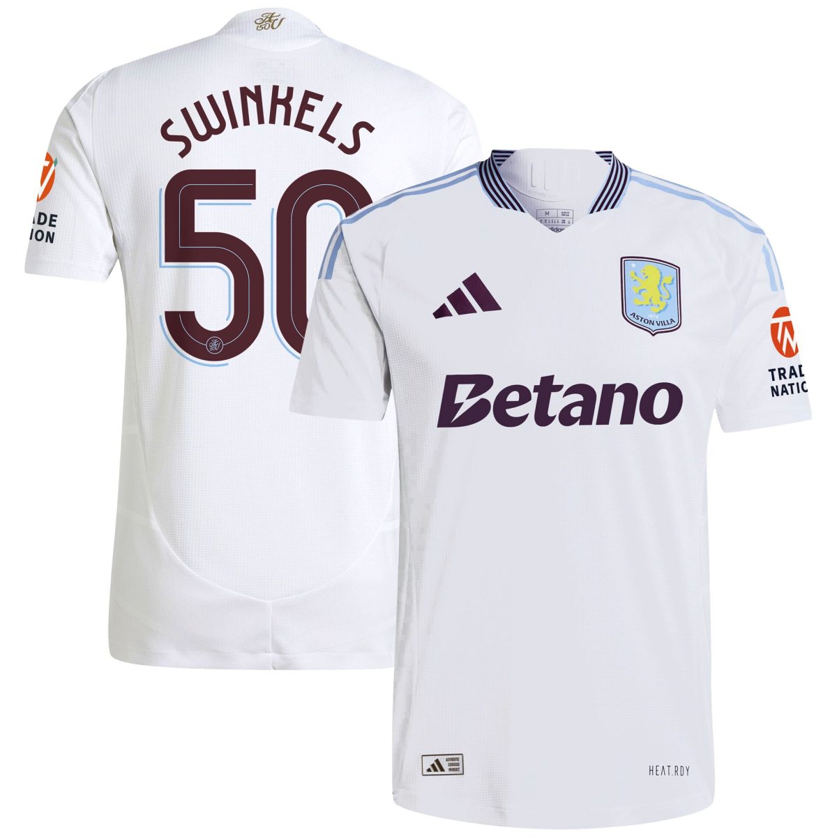Aston Villa aston villa adidas away authentic shirt 2024-25 with swinkels 50 cup printing Collection | AVFC Jerseys & Fan Gear