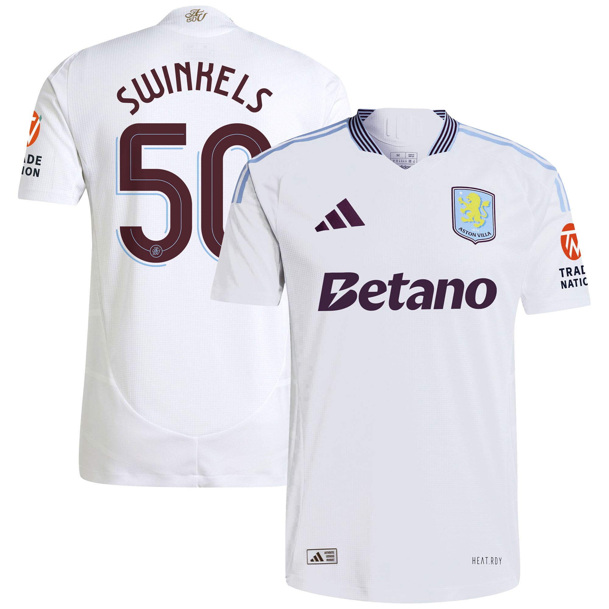 Aston Villa aston villa adidas away authentic shirt 2024-25 with swinkels 50 cup printing Collection | AVFC Jerseys & Fan Gear