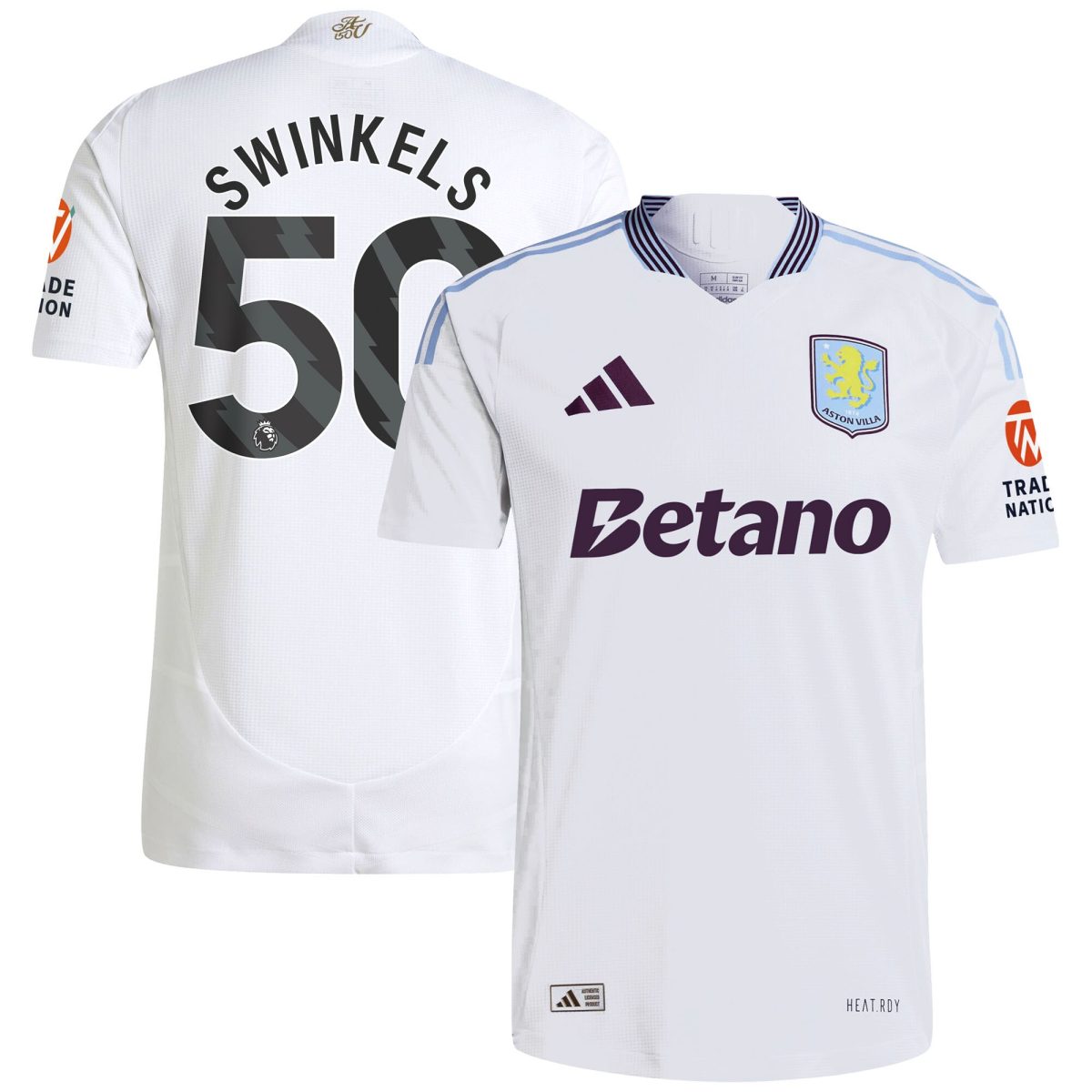 Aston Villa aston villa adidas away authentic shirt 2024-25 with swinkels 50 printing Collection | AVFC Jerseys & Fan Gear