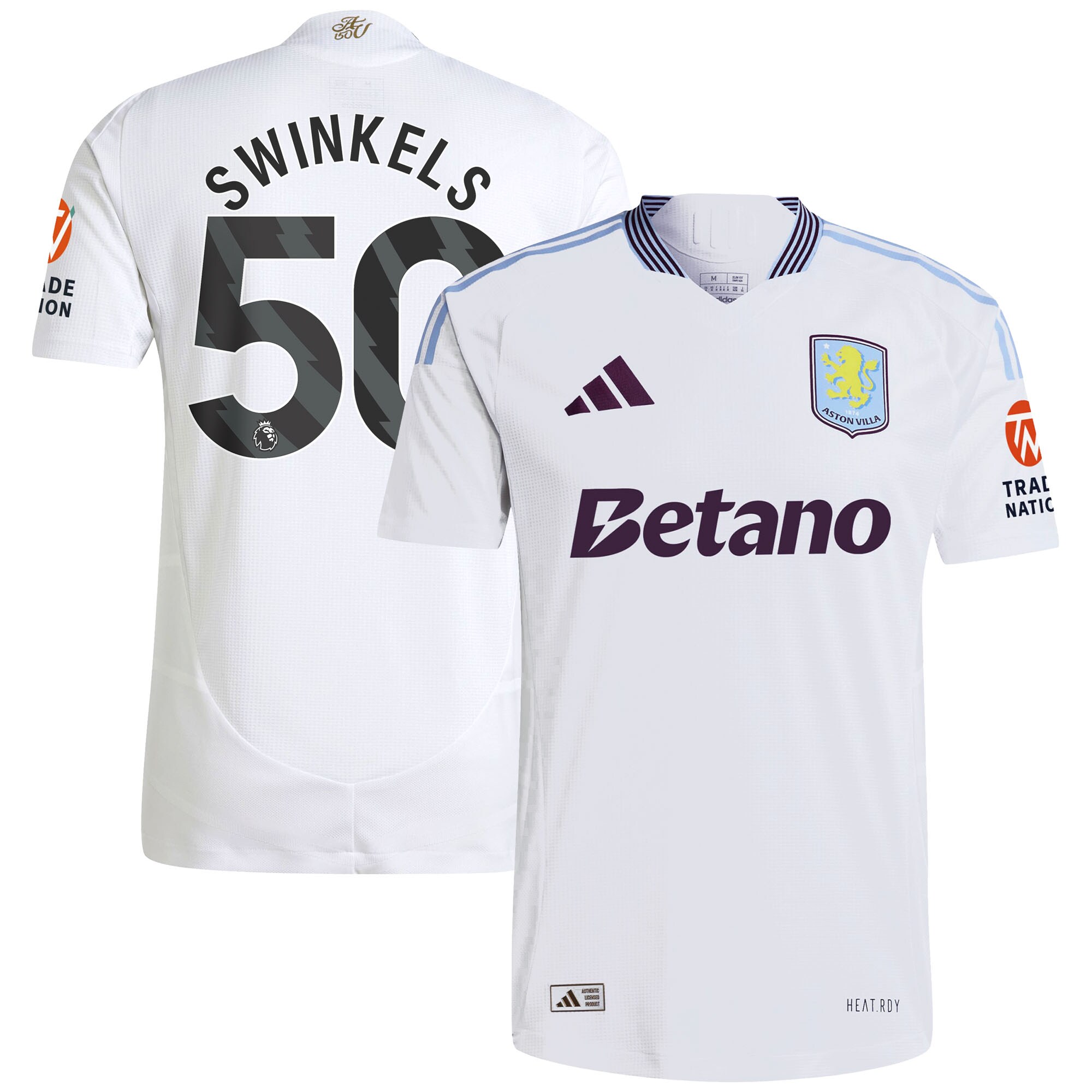 Aston Villa aston villa adidas away authentic shirt 2024-25 with swinkels 50 printing Collection | AVFC Jerseys & Fan Gear