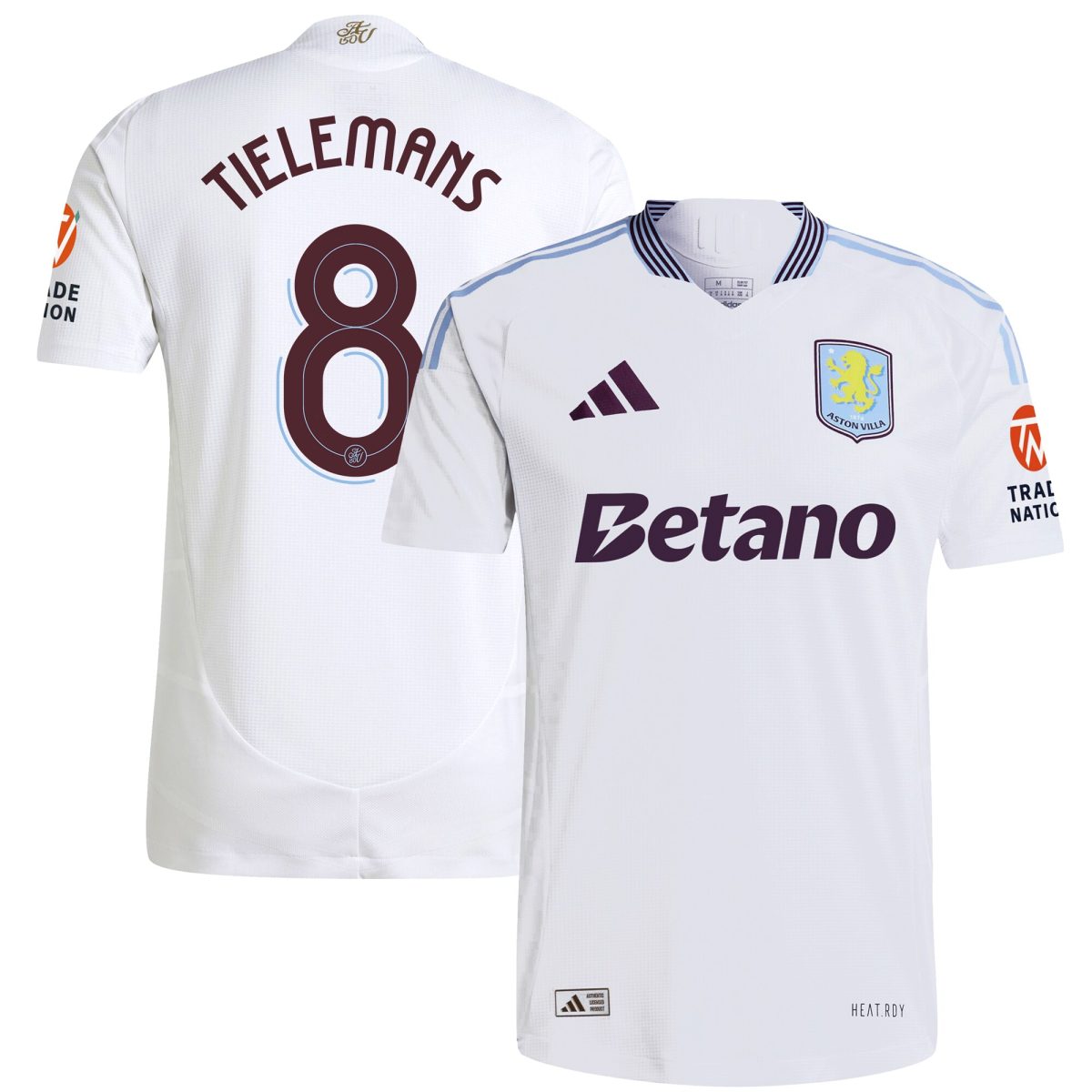 Aston Villa aston villa adidas away authentic shirt 2024-25 with tielemans 8 cup printing Collection | AVFC Jerseys & Fan Gear