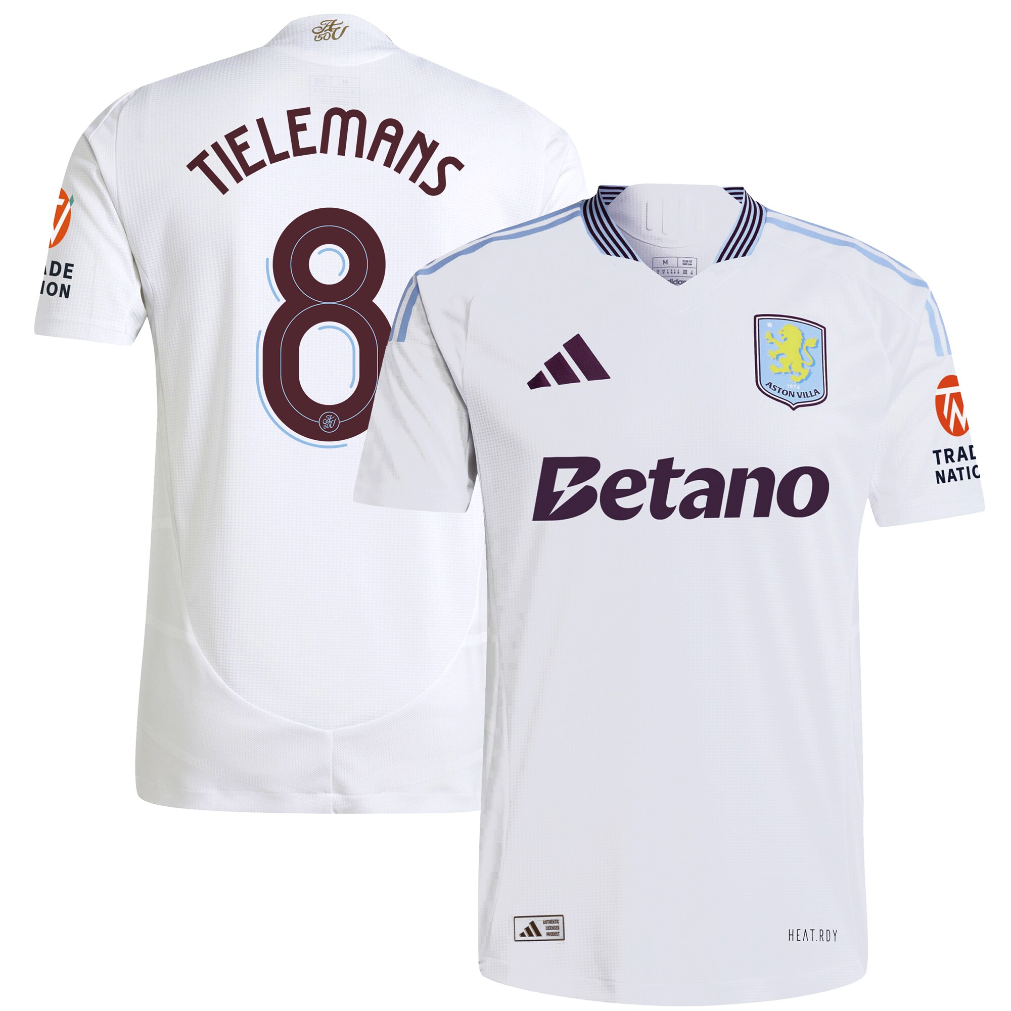 Aston Villa aston villa adidas away authentic shirt 2024-25 with tielemans 8 cup printing Collection | AVFC Jerseys & Fan Gear