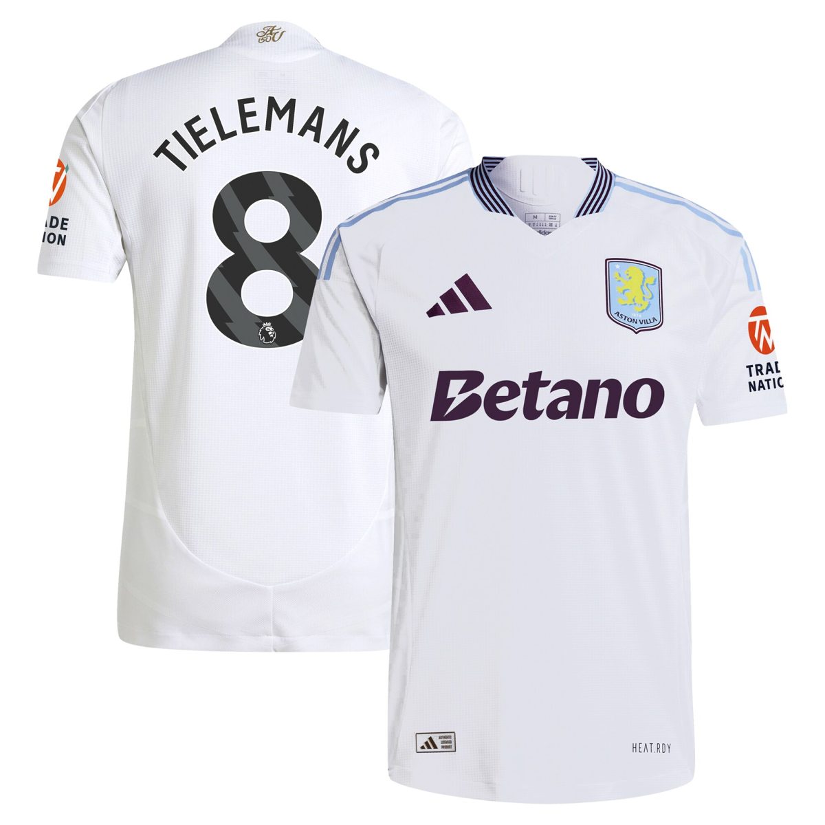 Aston Villa aston villa adidas away authentic shirt 2024-25 with tielemans 8 printing Collection | AVFC Jerseys & Fan Gear