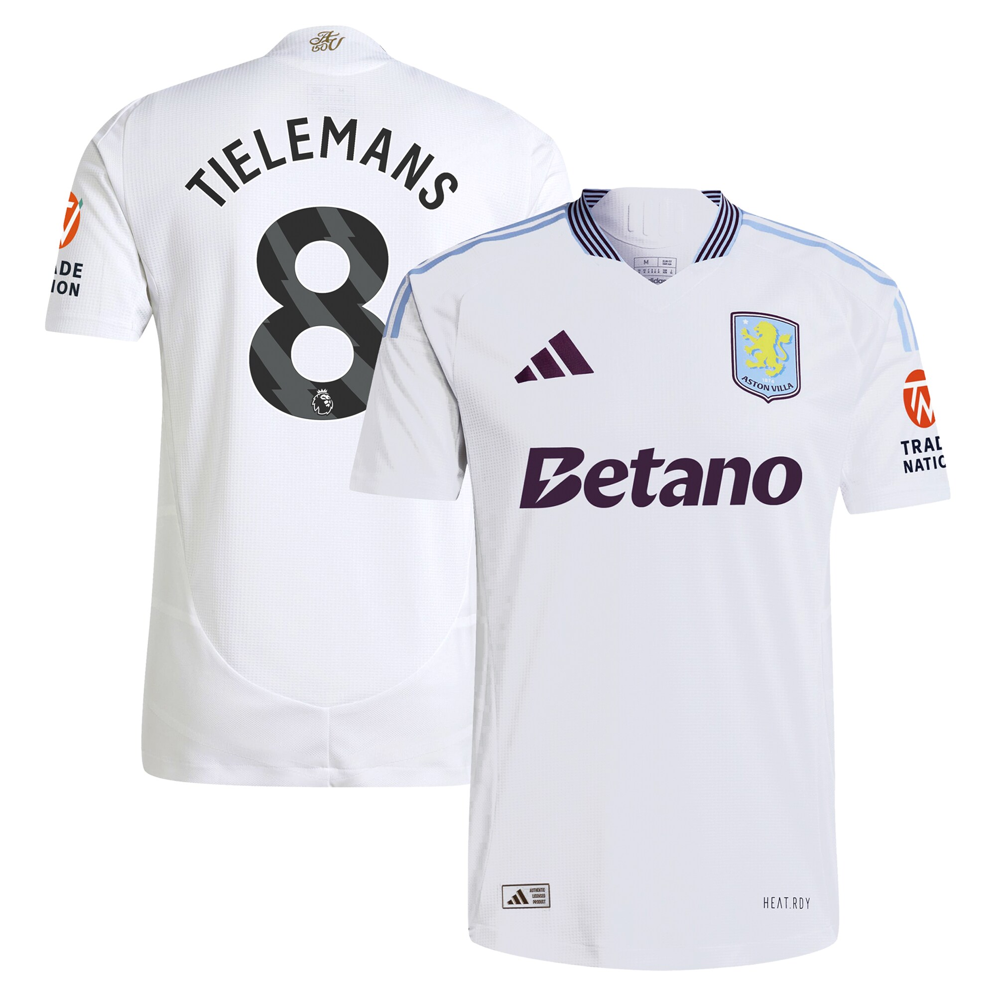 Aston Villa aston villa adidas away authentic shirt 2024-25 with tielemans 8 printing Collection | AVFC Jerseys & Fan Gear
