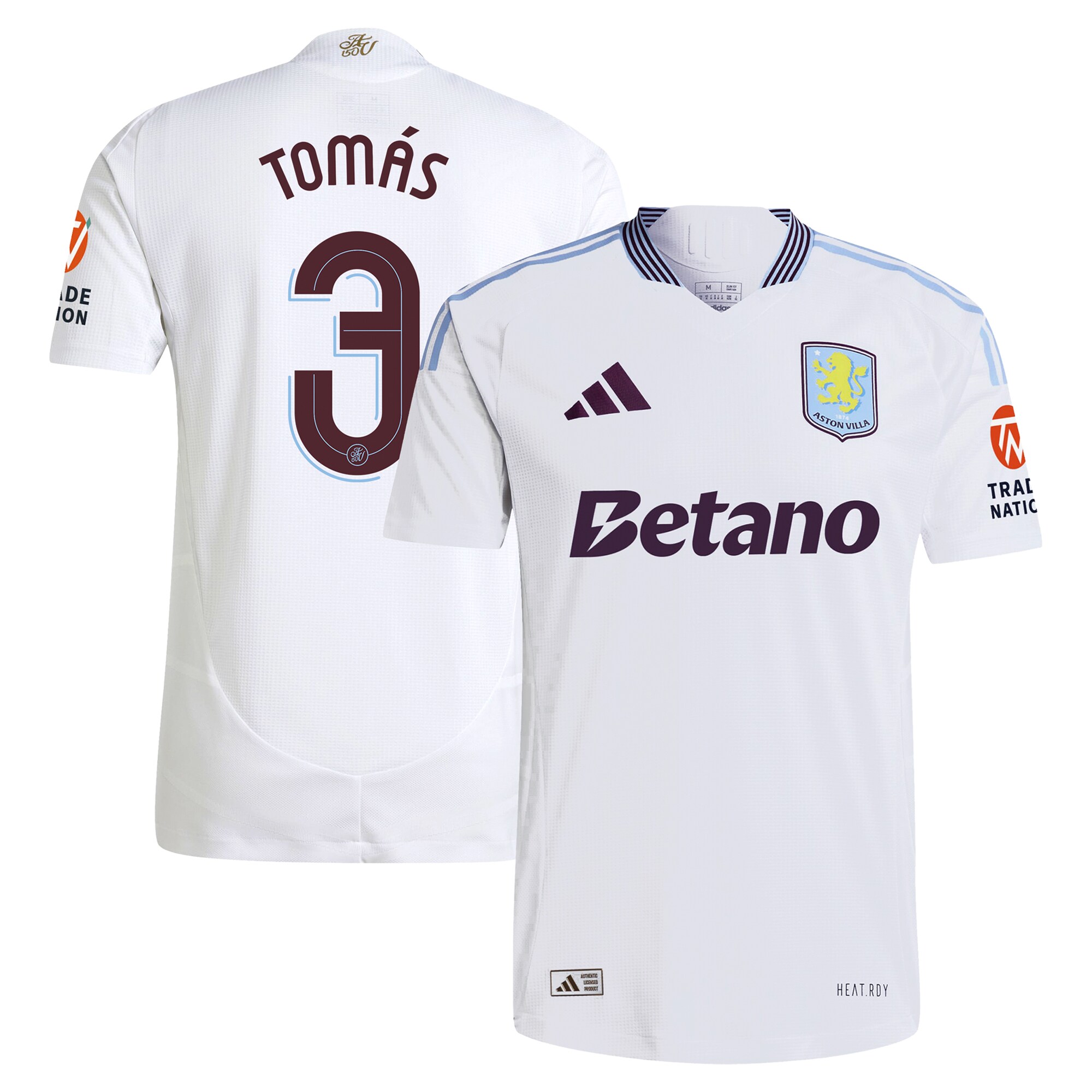 Aston Villa aston villa adidas away authentic shirt 2024-25 with tomás 3 cup printing Collection | AVFC Jerseys & Fan Gear