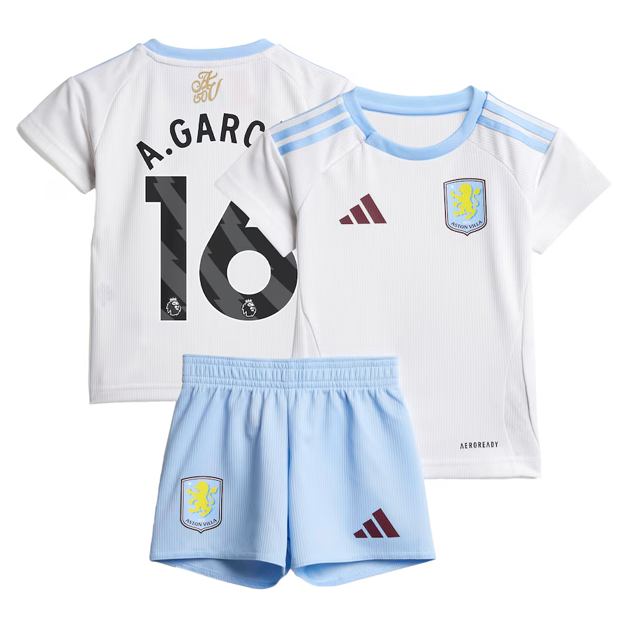 Aston Villa aston villa adidas away baby kit 2024-25 with a.garcía 16 printing Collection | AVFC Jerseys & Fan Gear