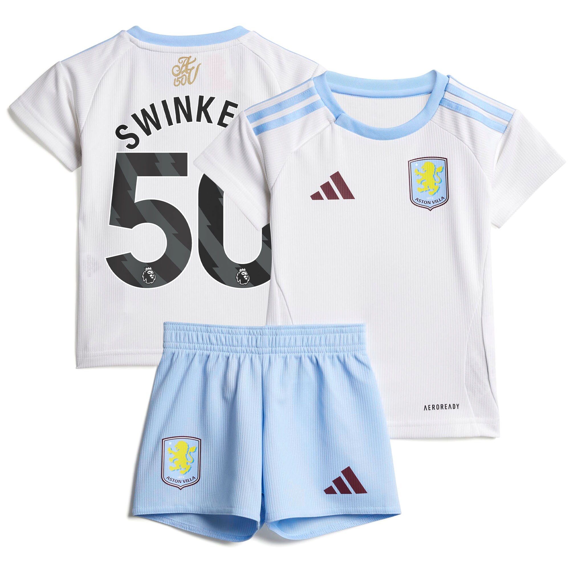 Aston Villa aston villa adidas away baby kit 2024-25 with swinkels 50 printing Collection | AVFC Jerseys & Fan Gear
