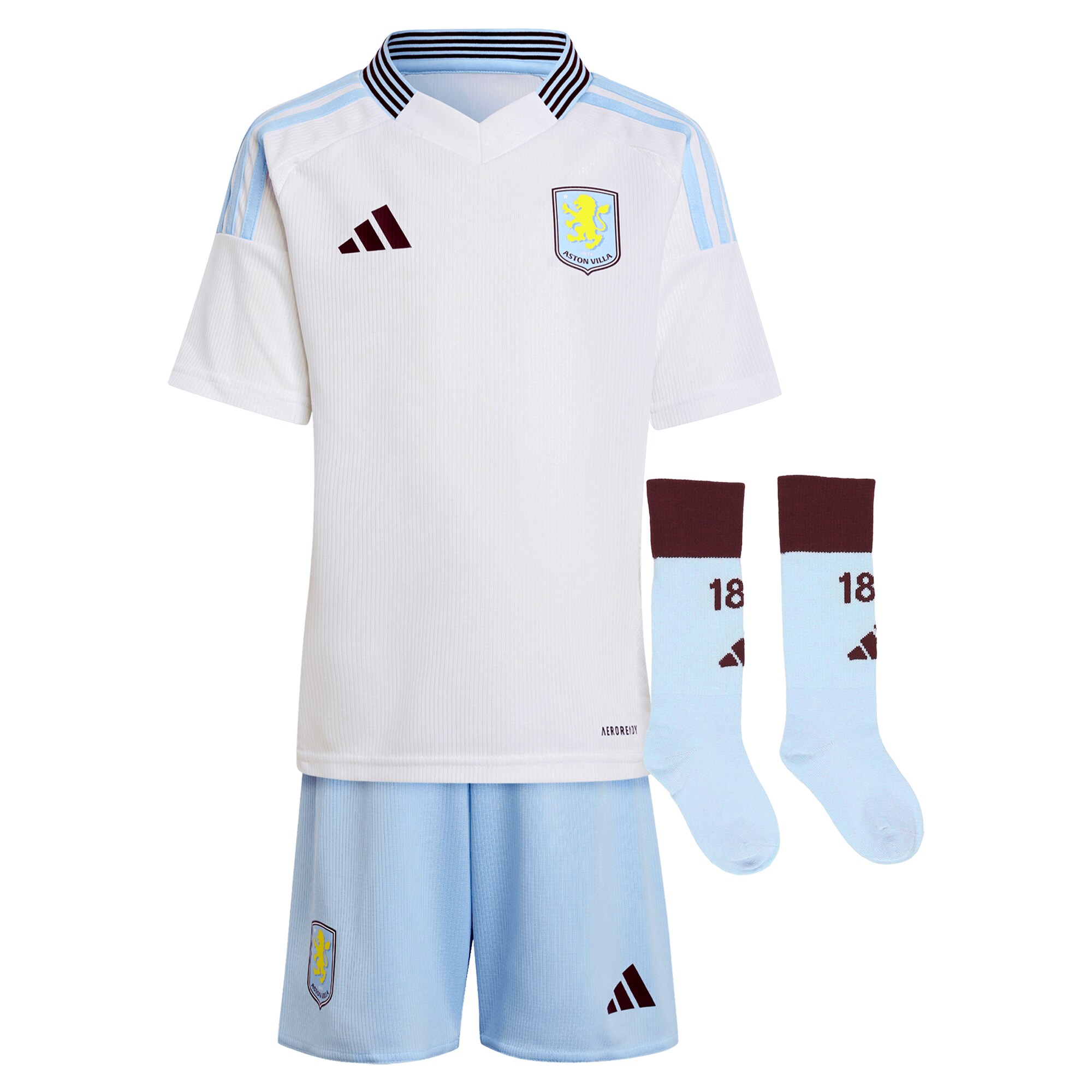 Aston Villa aston villa adidas away mini kit 2024-25 with a.garcía 16 printing Collection | AVFC Jerseys & Fan Gear