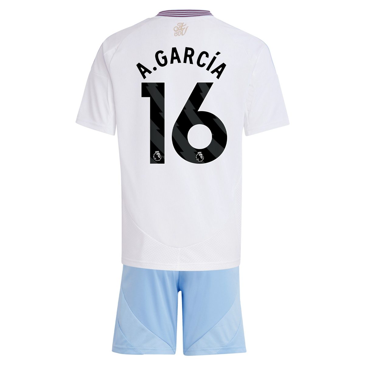 Aston Villa aston villa adidas away mini kit 2024-25 with a.garcía 16 printing Collection | AVFC Jerseys & Fan Gear