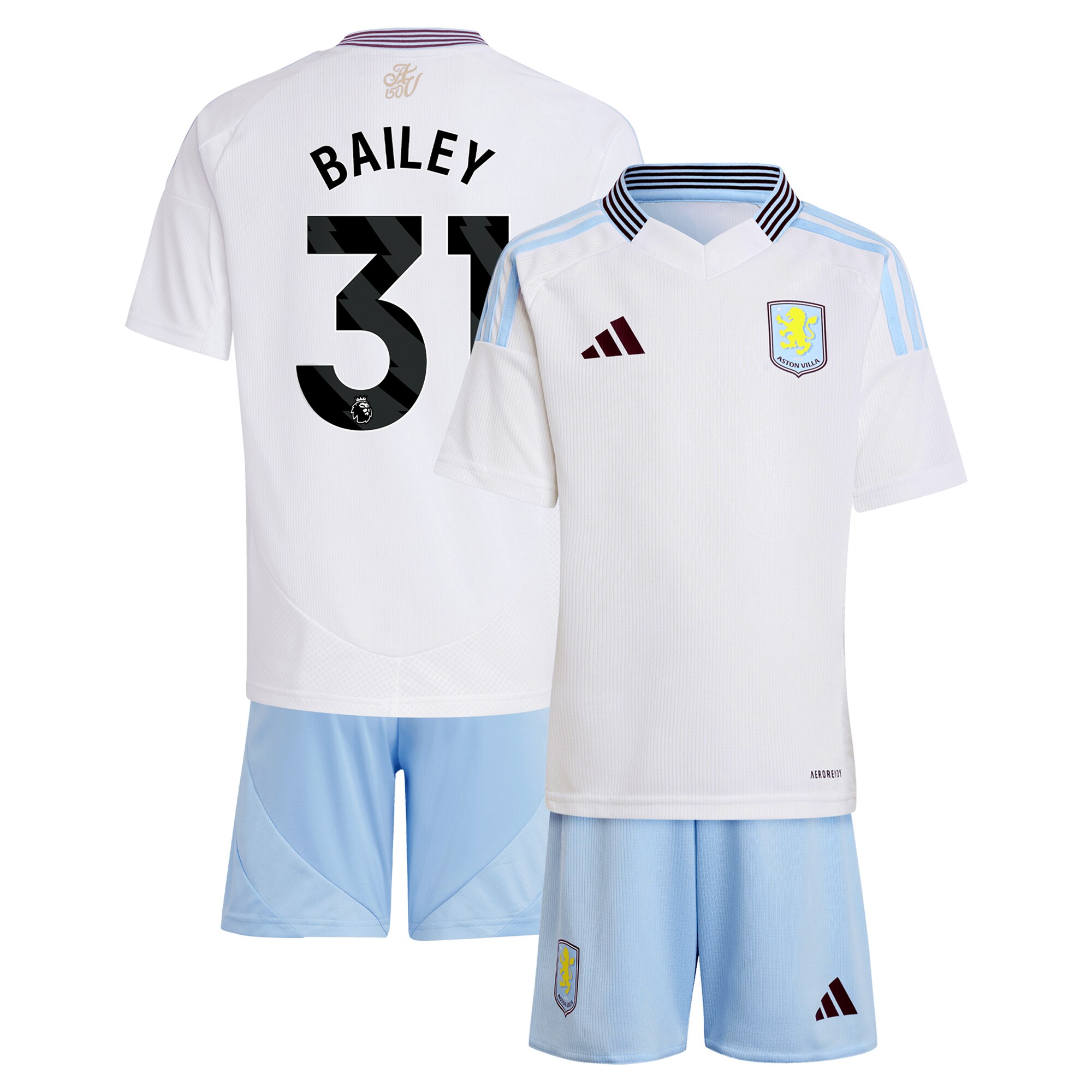 Aston Villa aston villa adidas away mini kit 2024-25 with bailey 31 printing Collection | AVFC Jerseys & Fan Gear