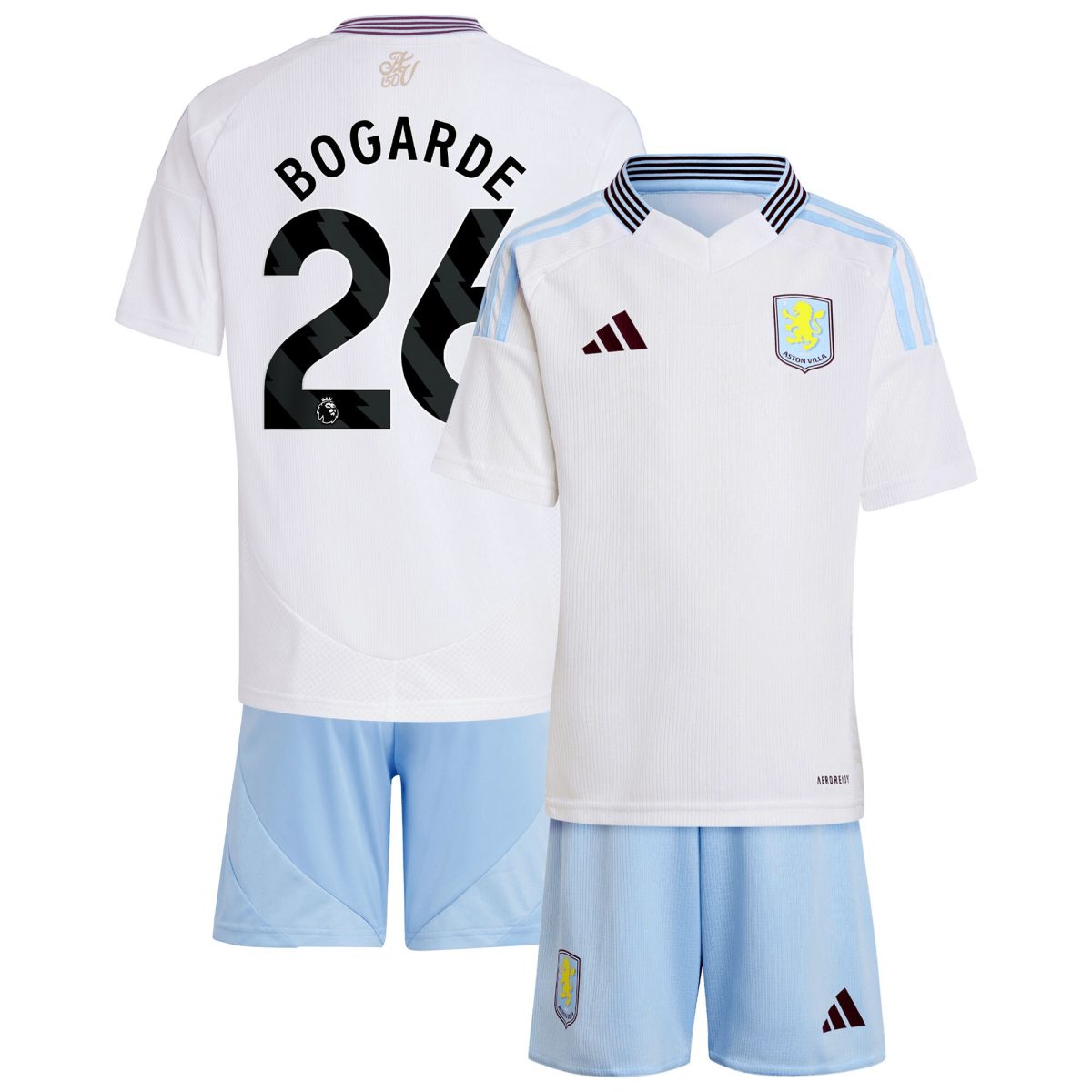 Aston Villa aston villa adidas away mini kit 2024-25 with bogarde 26 printing Collection | AVFC Jerseys & Fan Gear