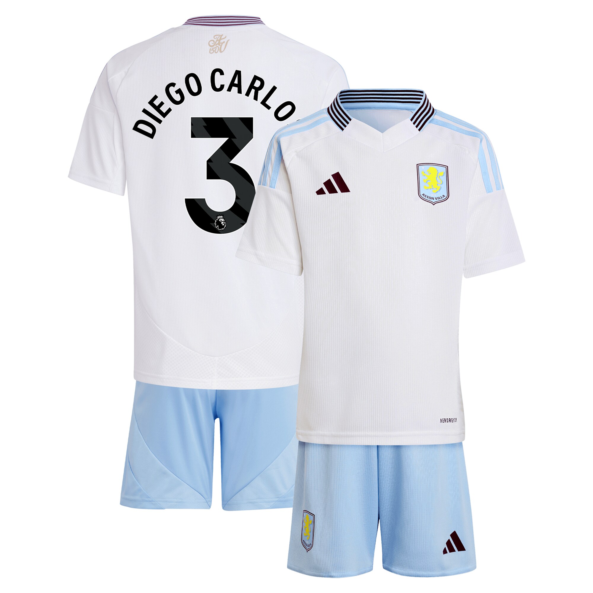 Aston Villa aston villa adidas away mini kit 2024-25 with diego carlos 3 printing Collection | AVFC Jerseys & Fan Gear