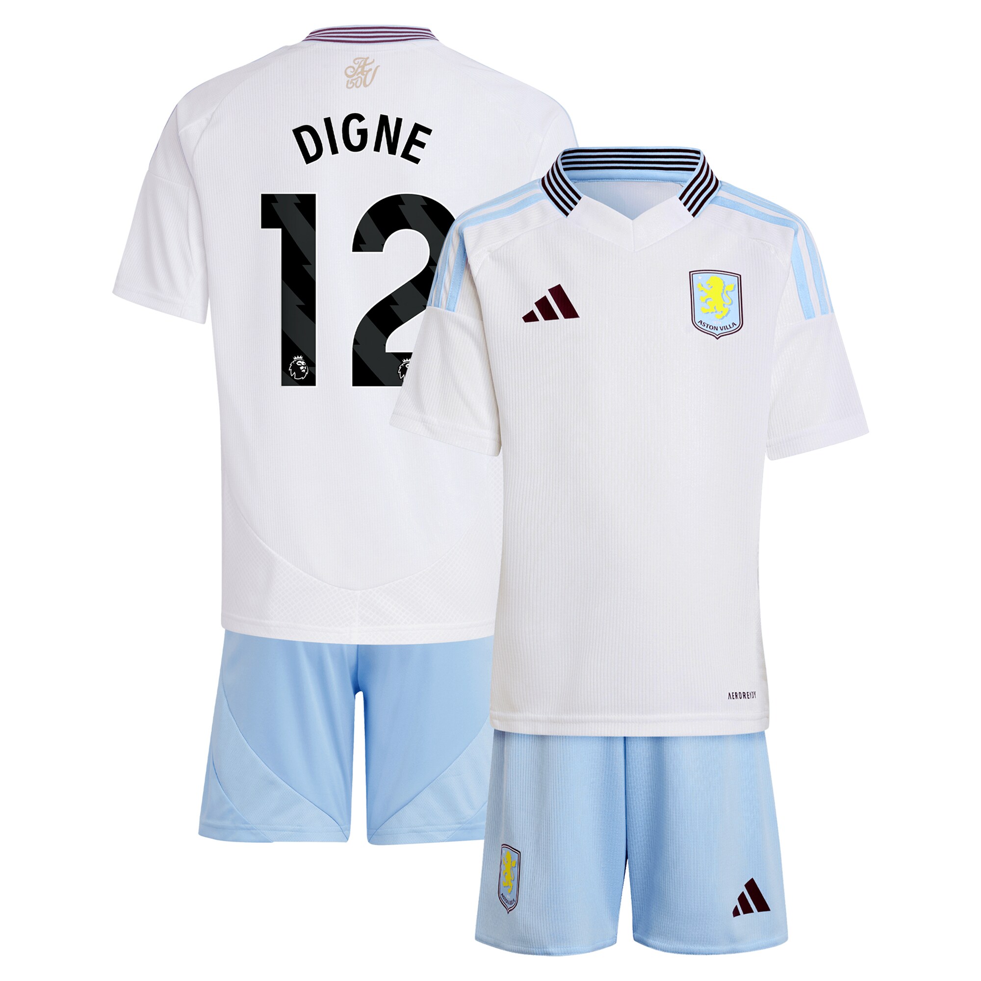 Aston Villa aston villa adidas away mini kit 2024-25 with digne 12 printing Collection | AVFC Jerseys & Fan Gear
