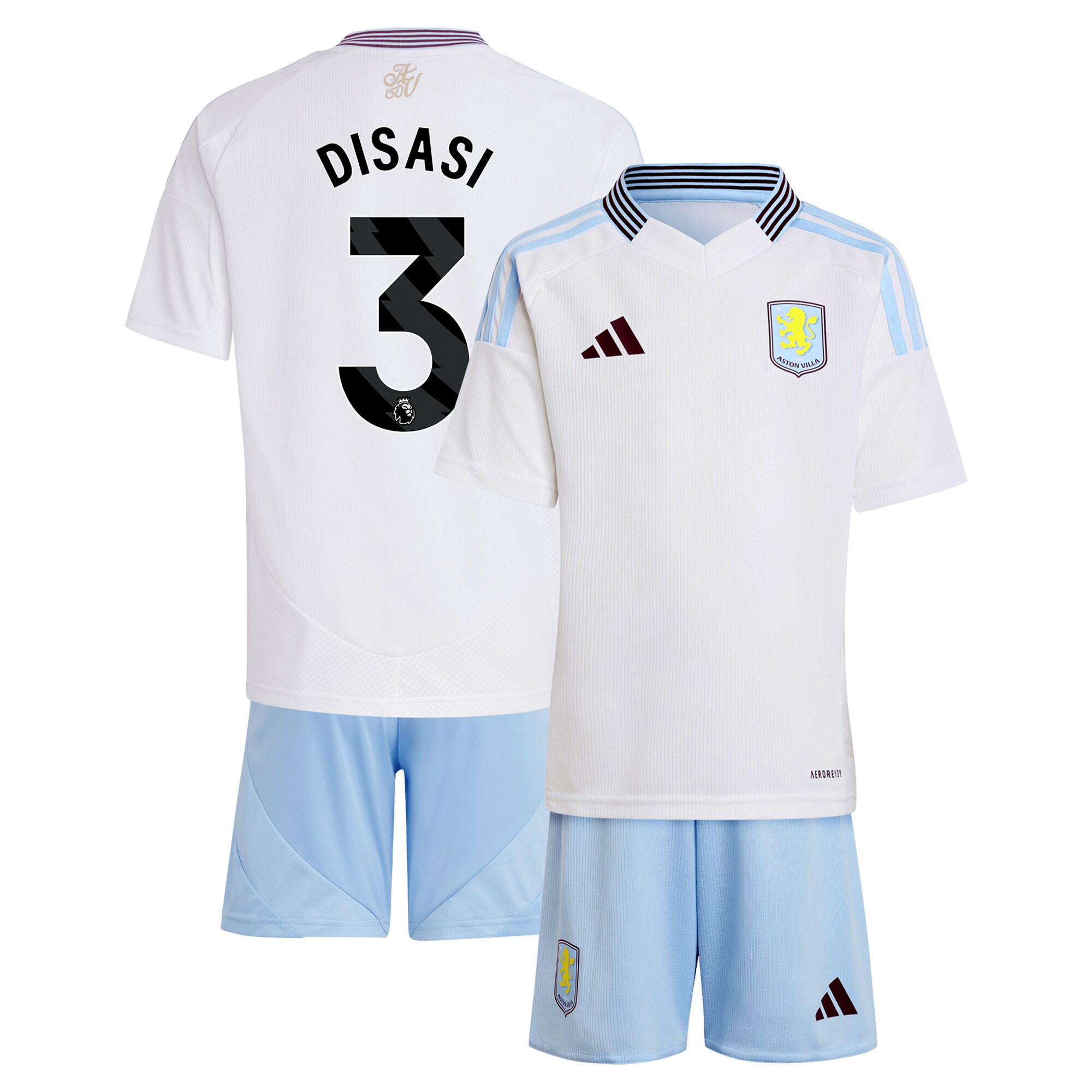 Aston Villa aston villa adidas away mini kit 2024-25 with disasi 3 printing Collection | AVFC Jerseys & Fan Gear