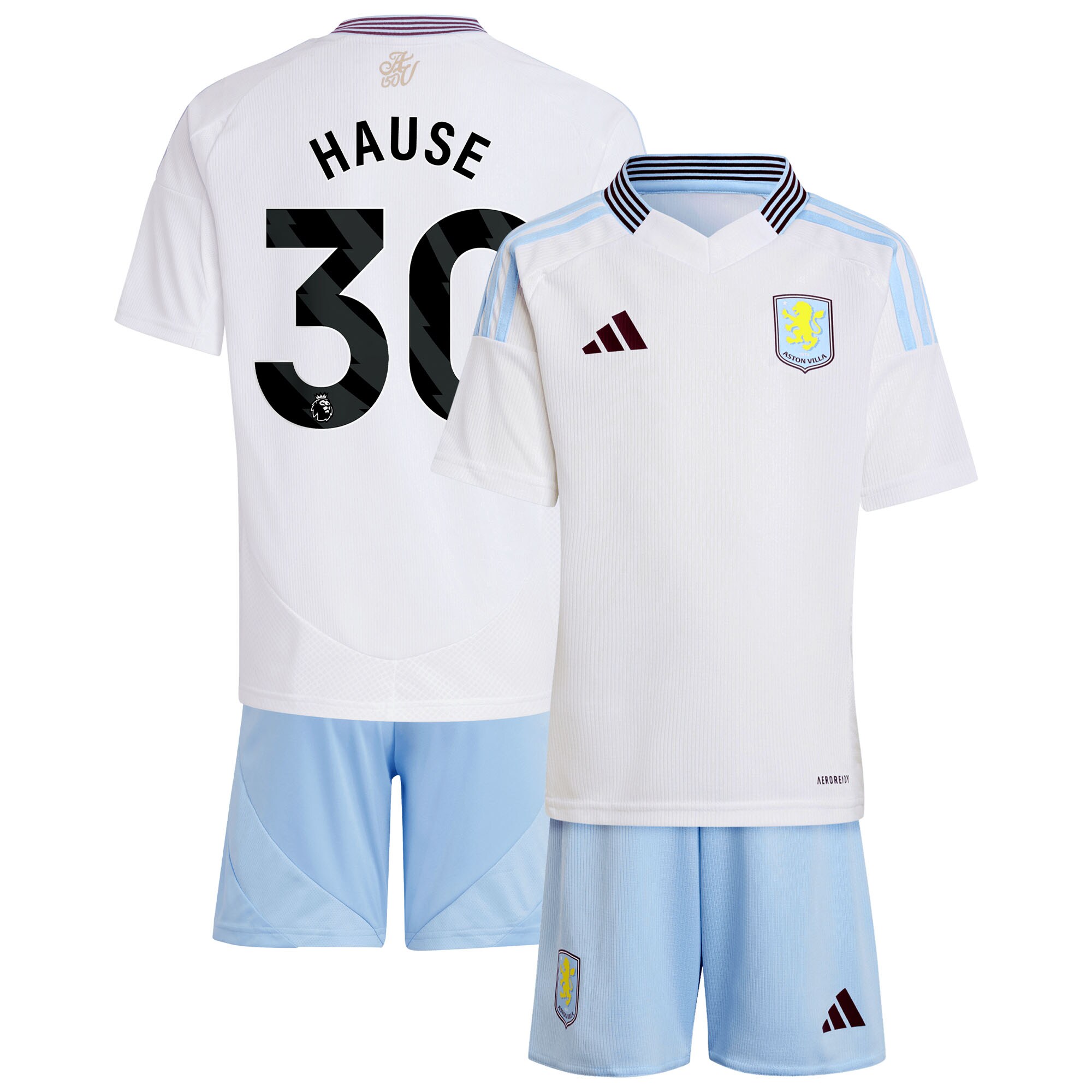 Aston Villa aston villa adidas away mini kit 2024-25 with hause 30 printing Collection | AVFC Jerseys & Fan Gear
