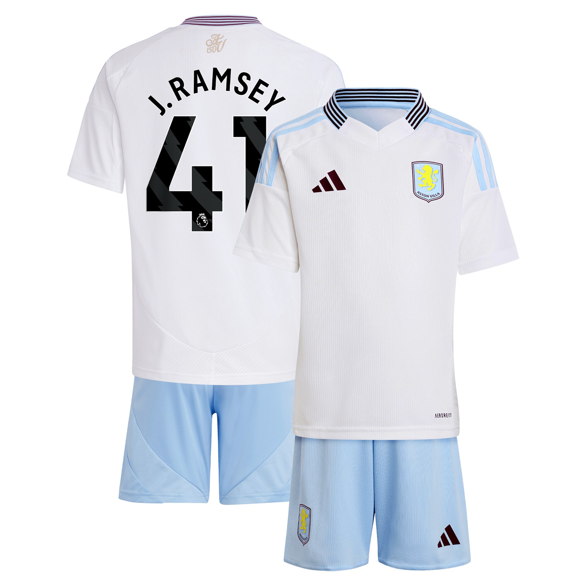 Aston Villa aston villa adidas away mini kit 2024-25 with j. ramsey 41 printing Collection | AVFC Jerseys & Fan Gear