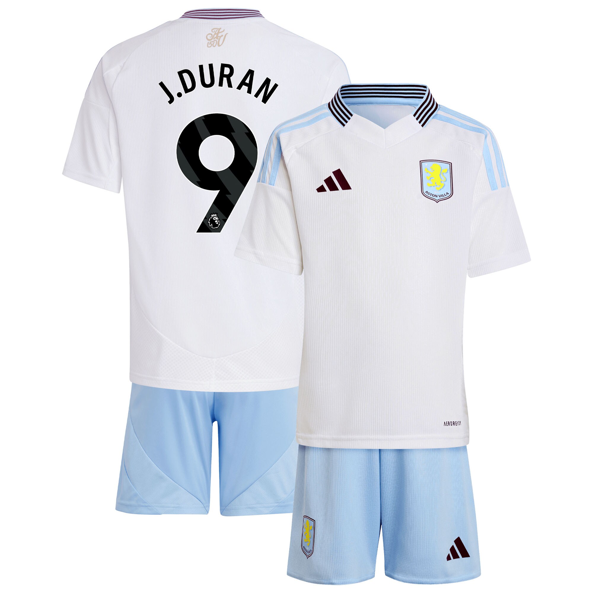 Aston Villa aston villa adidas away mini kit 2024-25 with j.duran 9 printing Collection | AVFC Jerseys & Fan Gear