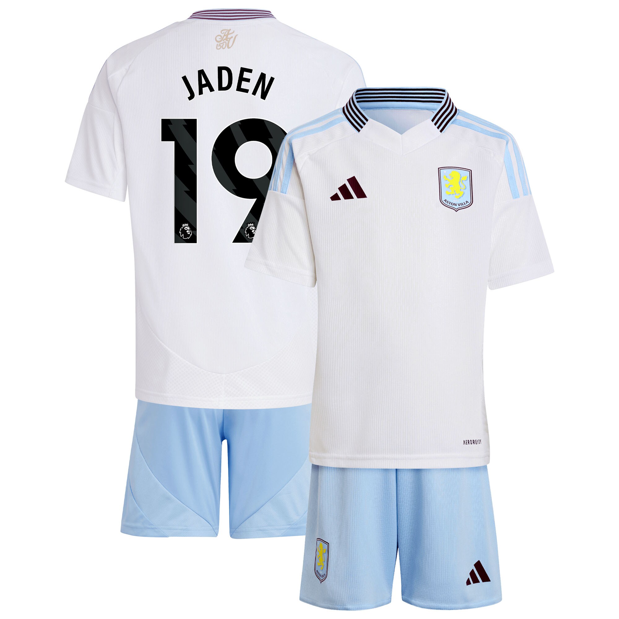 Aston Villa aston villa adidas away mini kit 2024-25 with jaden 19 printing Collection | AVFC Jerseys & Fan Gear