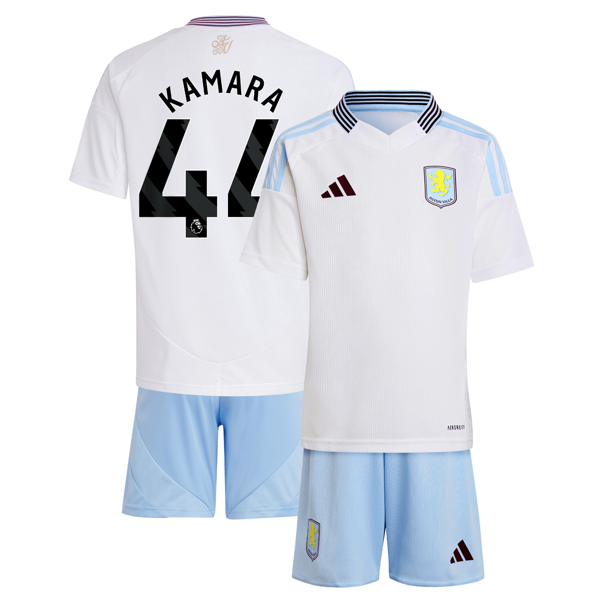 Aston Villa aston villa adidas away mini kit 2024-25 with kamara 44 printing Collection | AVFC Jerseys & Fan Gear