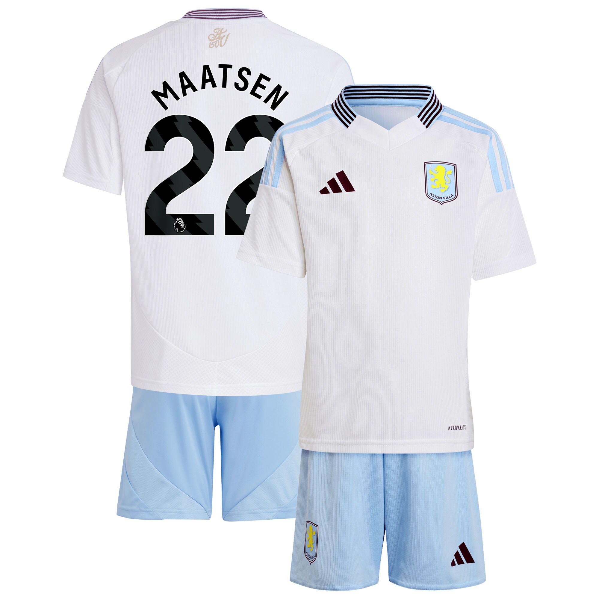 Aston Villa aston villa adidas away mini kit 2024-25 with maatsen 22 printing Collection | AVFC Jerseys & Fan Gear